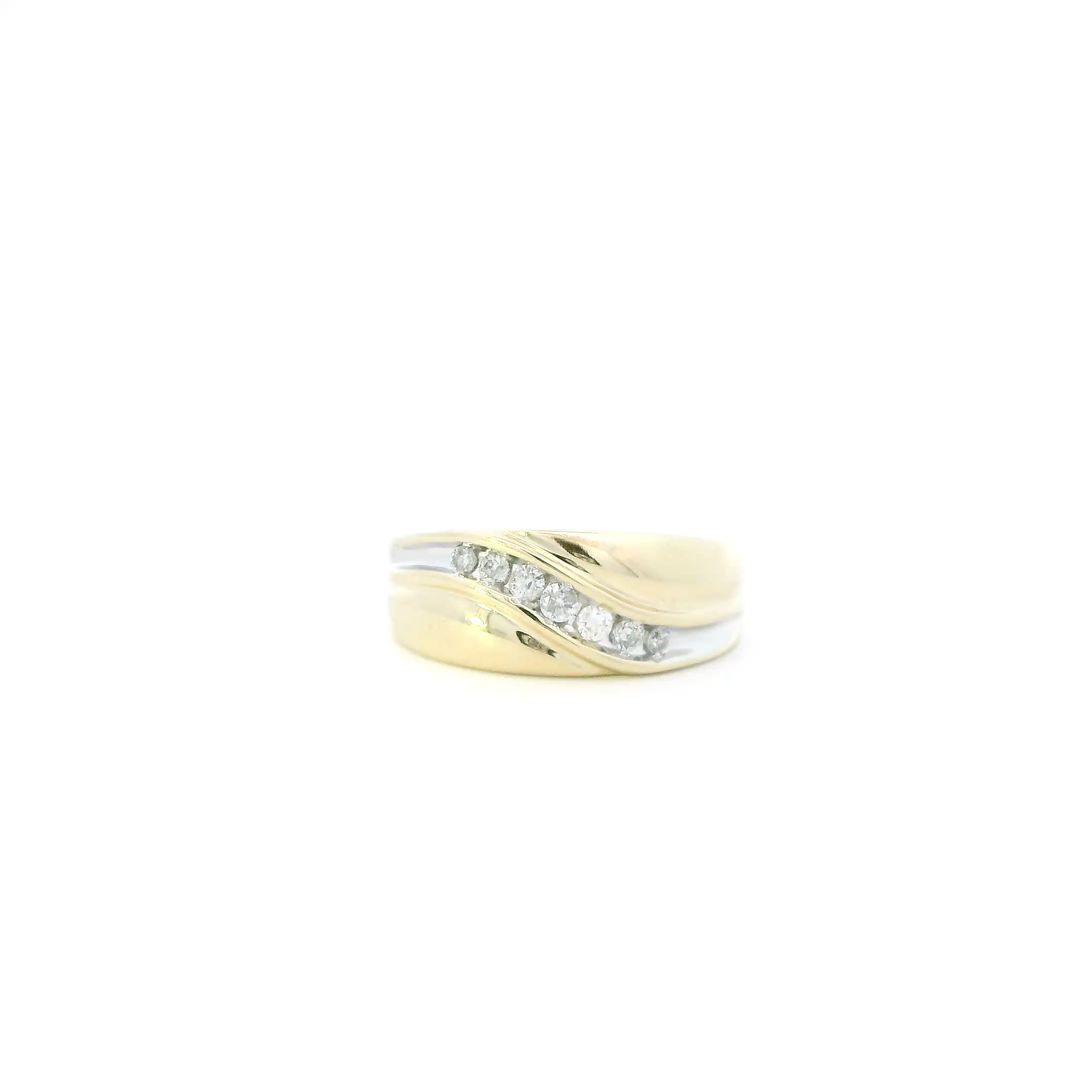 10K Yellow Gold Diamond Mens Ring - 0.20ct