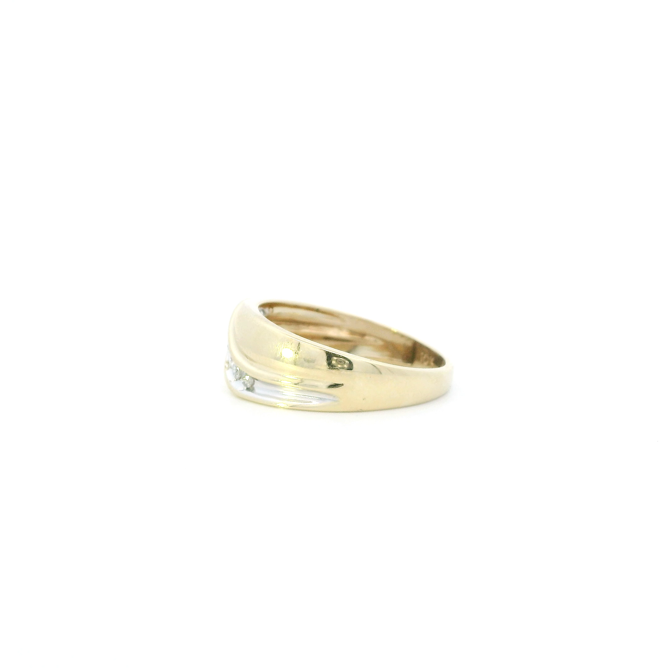 10K Yellow Gold Diamond Mens Ring - 0.20ct