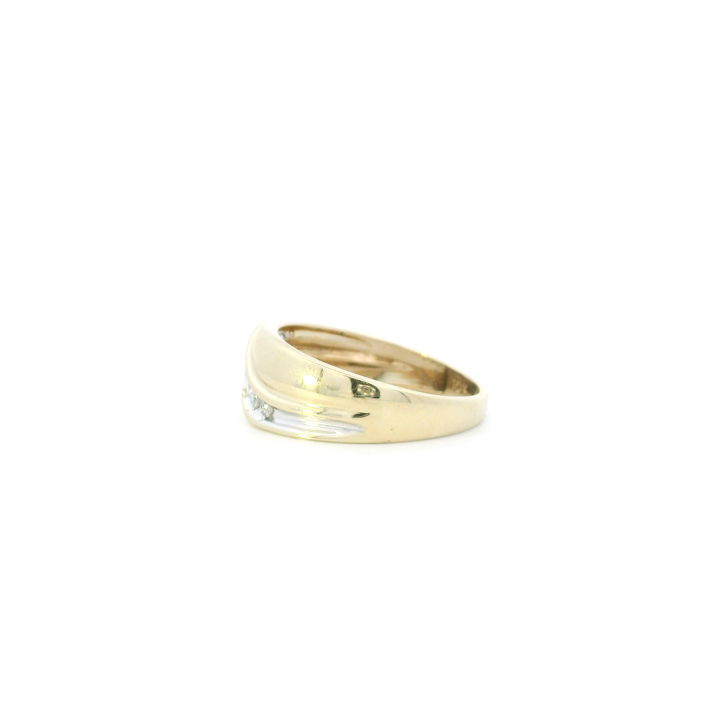 10K Yellow Gold Diamond Mens Ring - 0.20ct