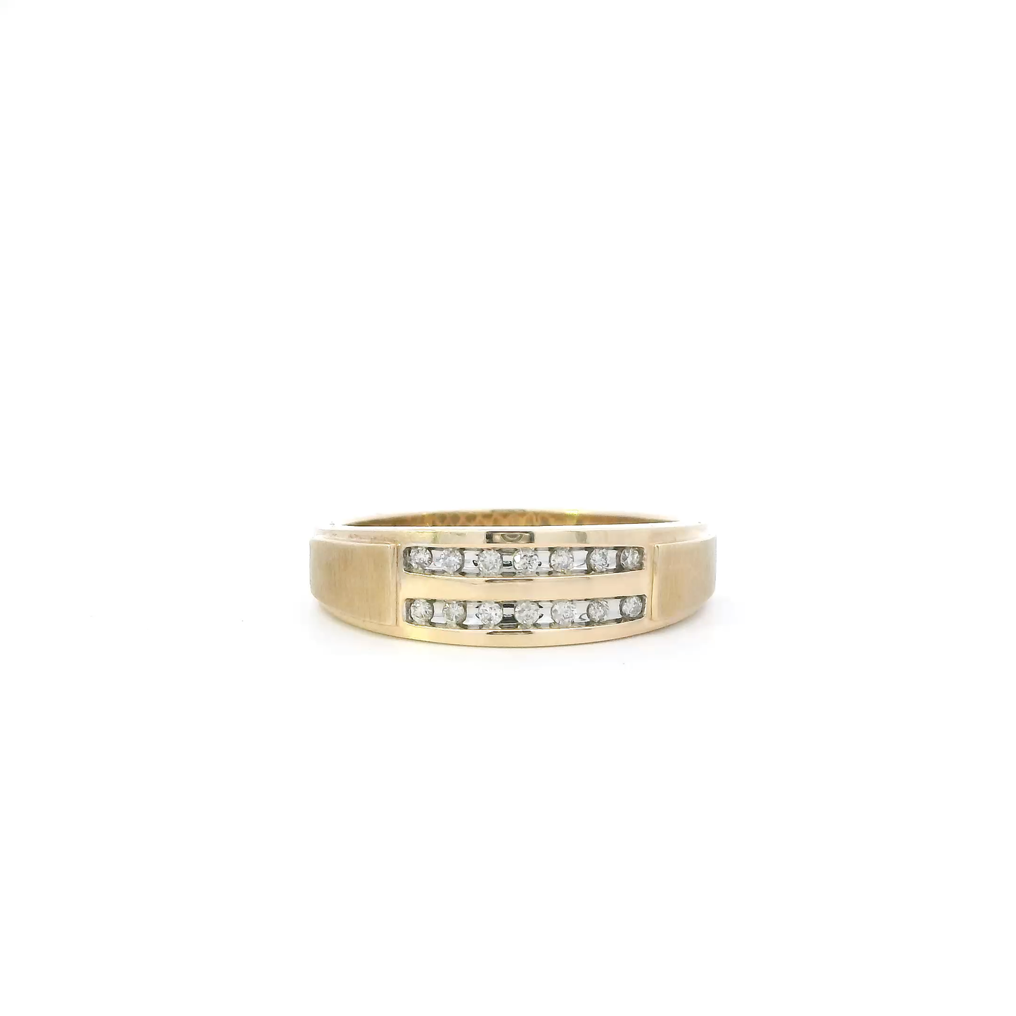 10K Yellow Gold Diamond Mens Ring - 0.21ct