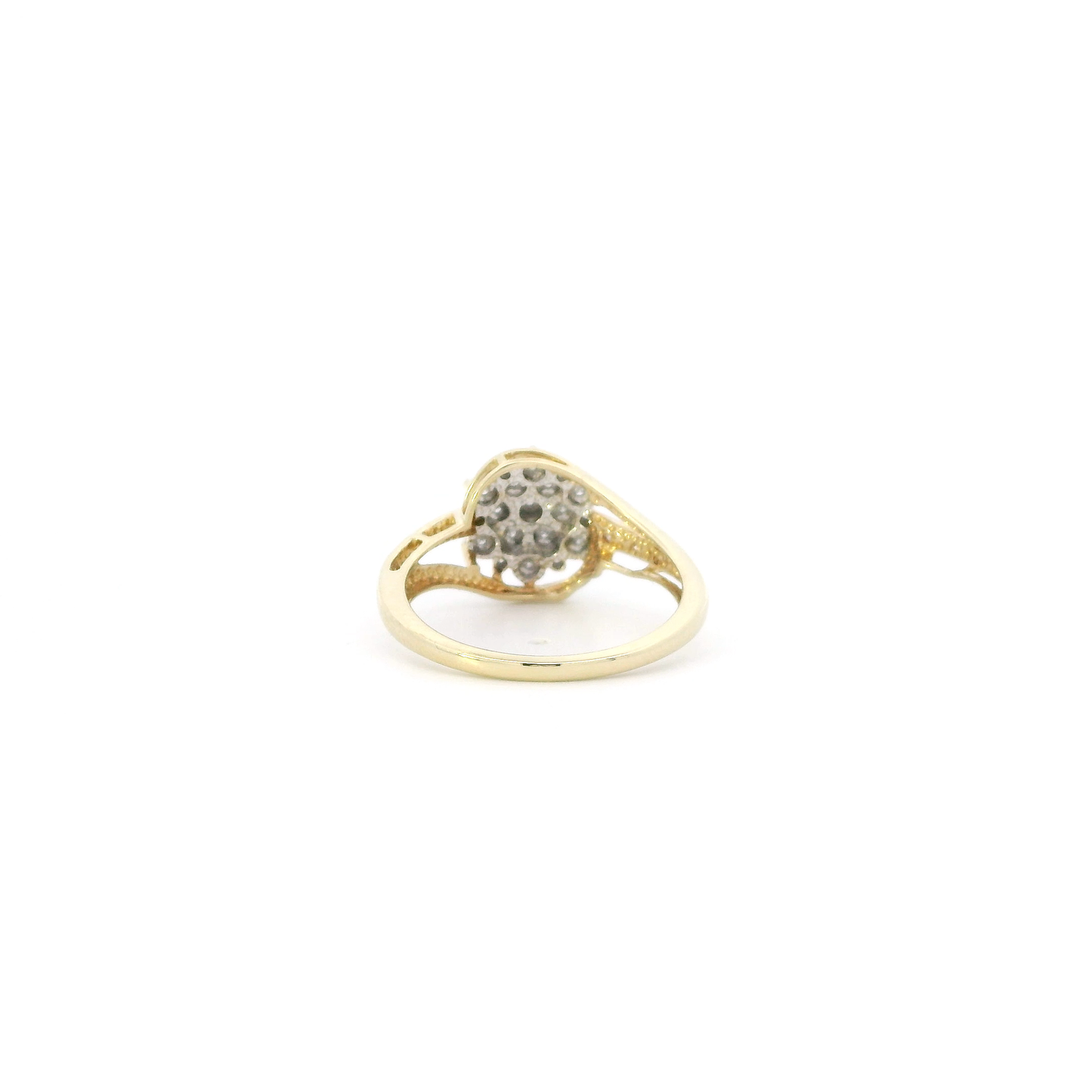 10K White & Yellow Gold Flower Ring