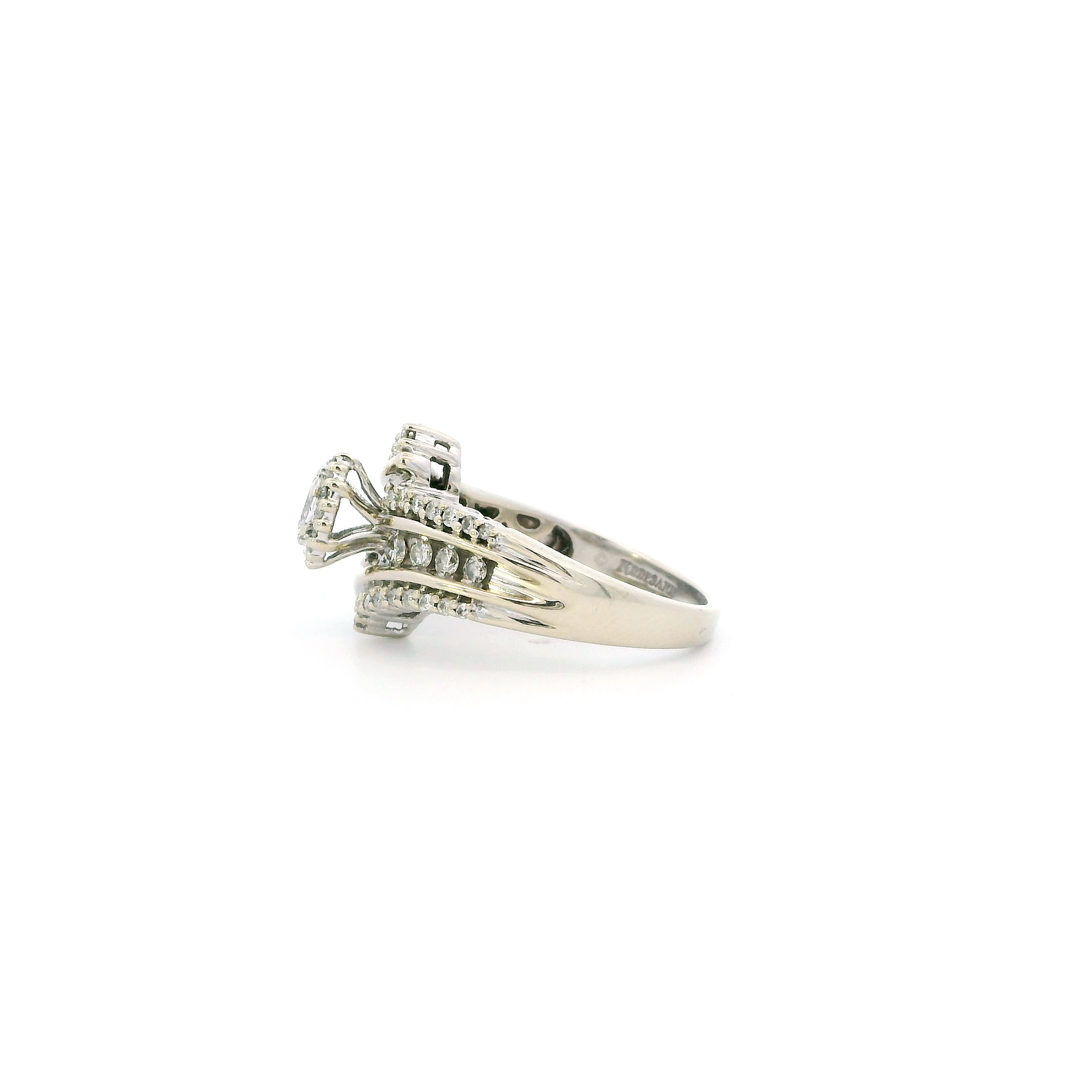 14K White Gold Diamond Womens Ring - 0.46ct