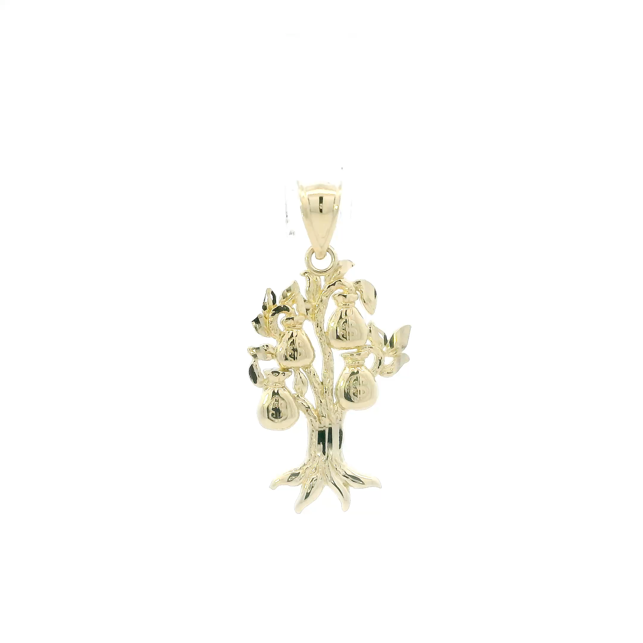 10K Yellow Gold Money Tree Pendant