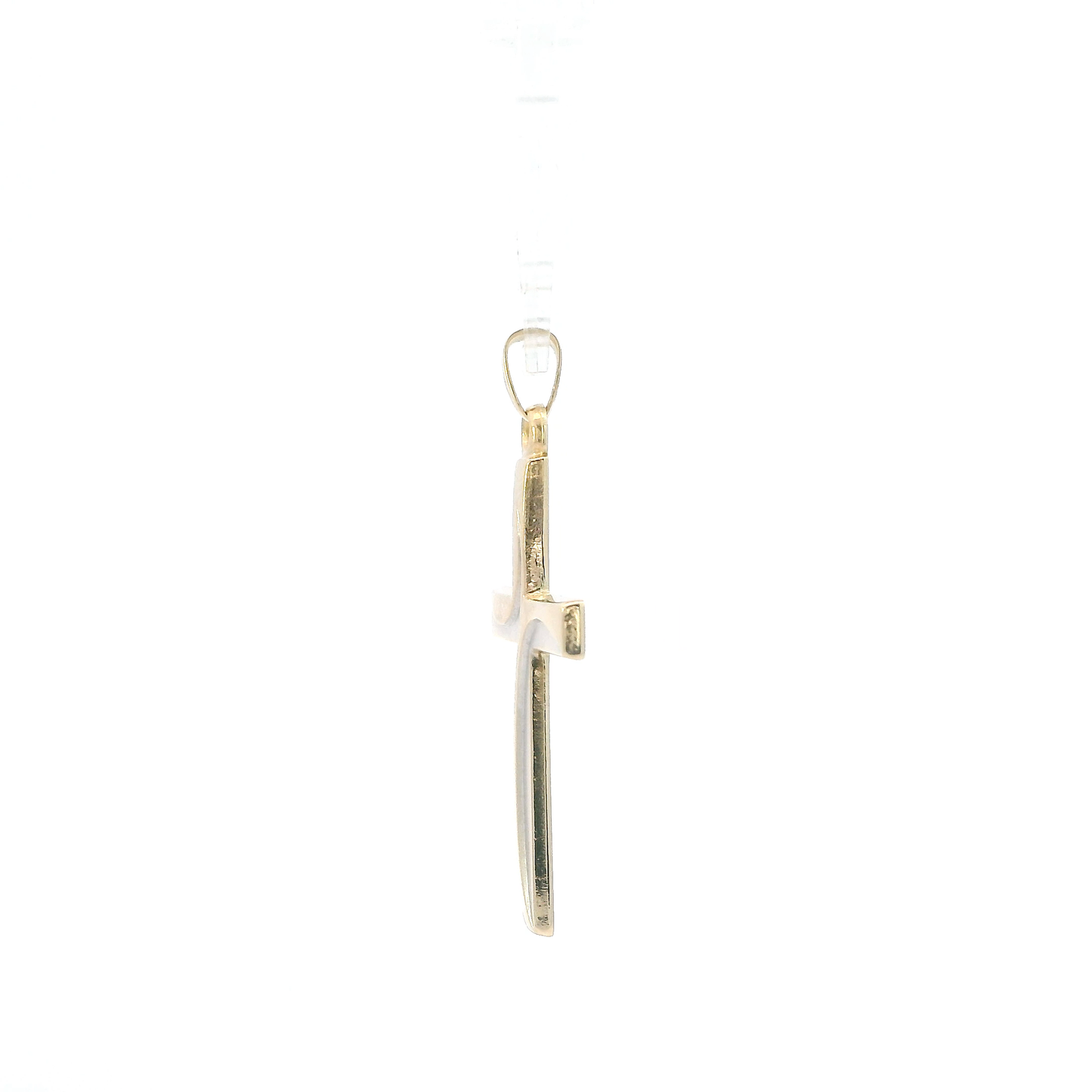 14K Yellow Gold Swirl Cross Pendant