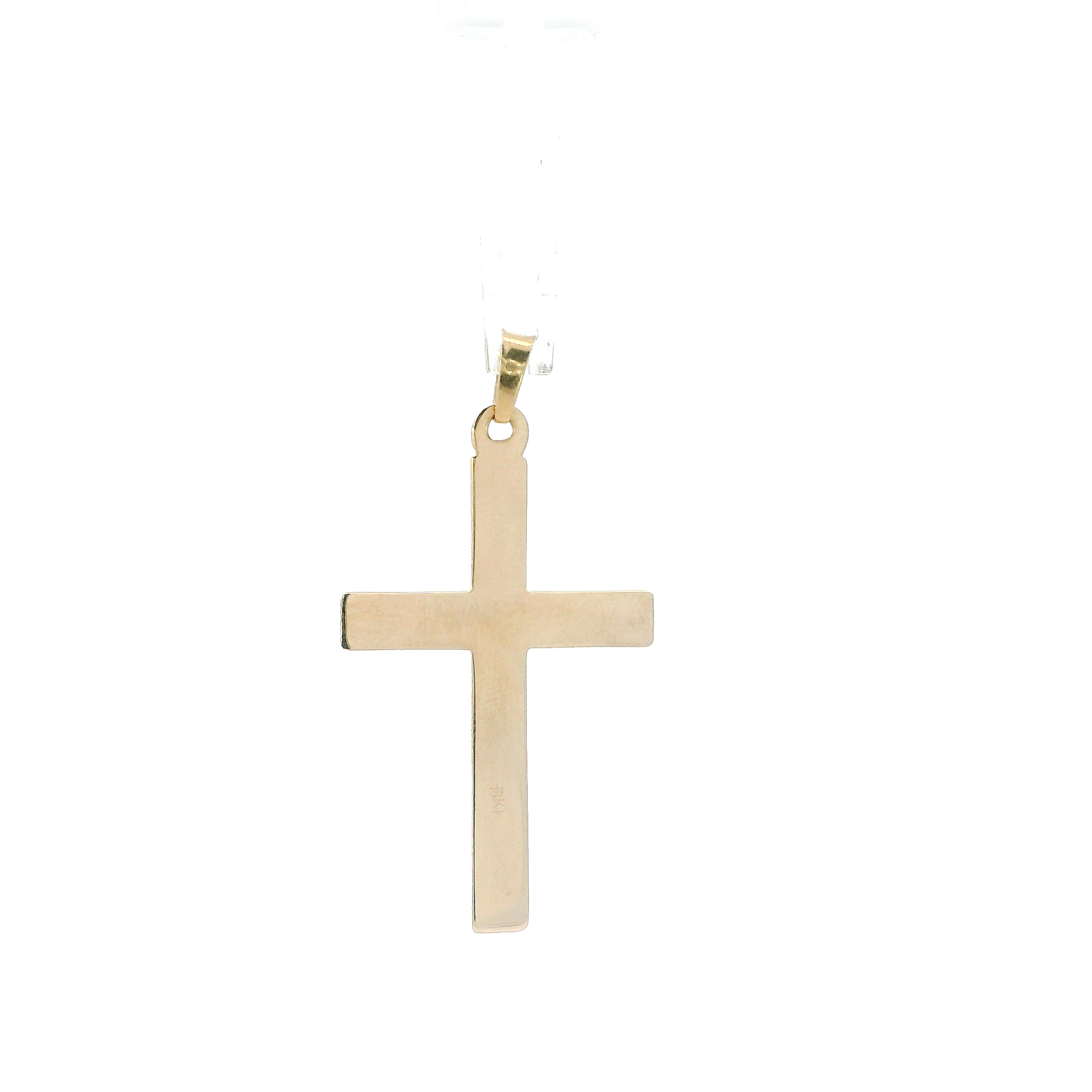 14K Yellow Gold Swirl Cross Pendant
