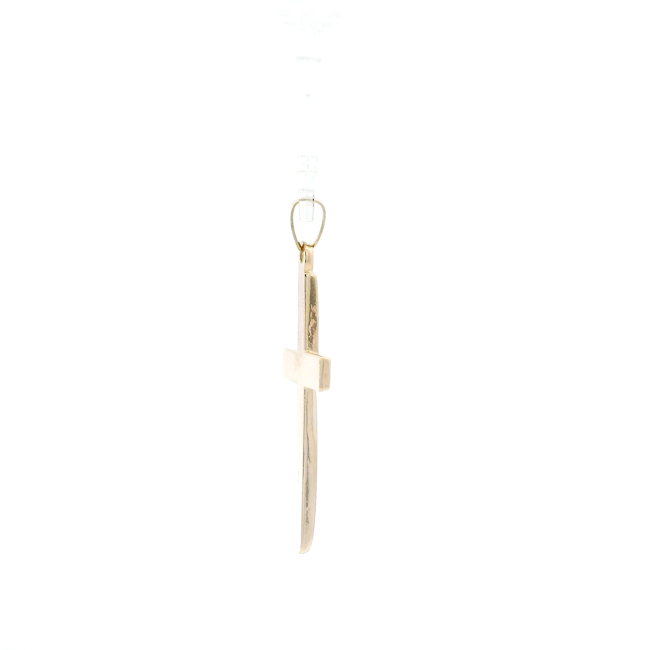 14K Yellow Gold Swirl Cross Pendant