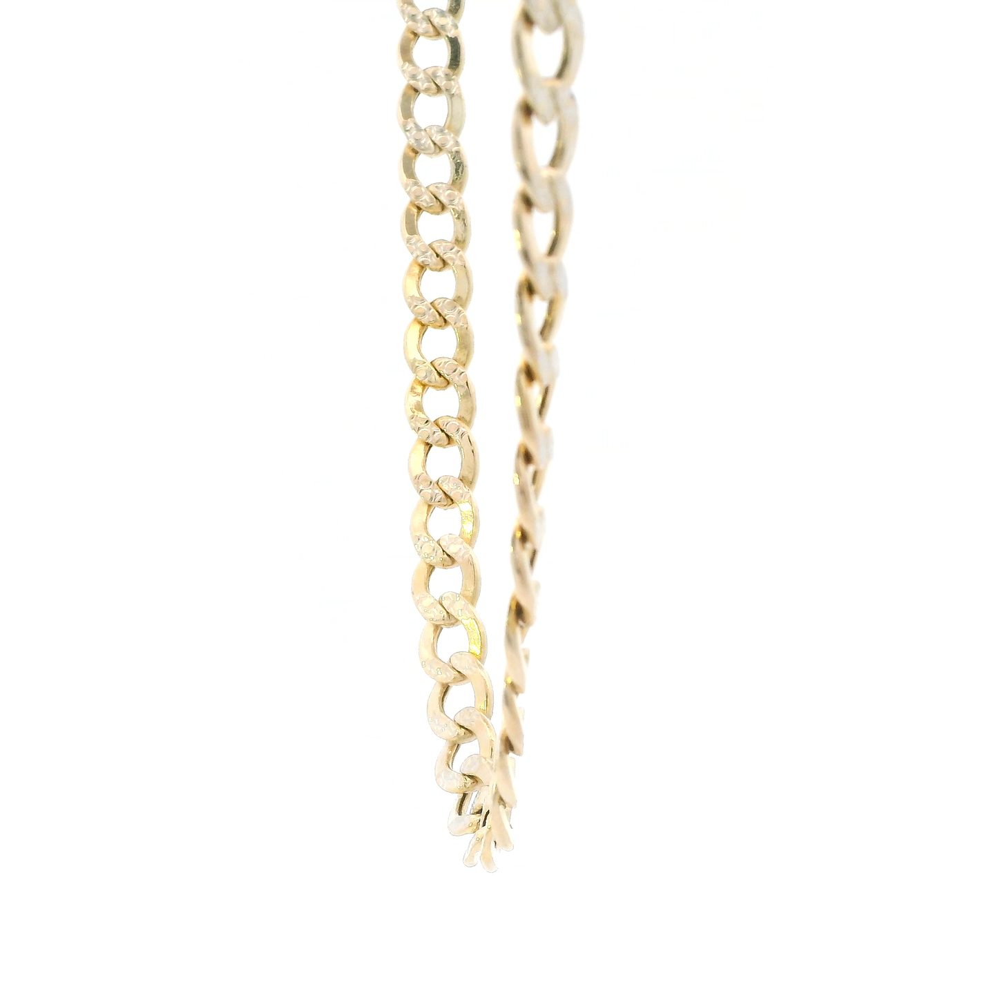 10K Yellow Gold 22" Diamond Cut Hollow Curb Chain