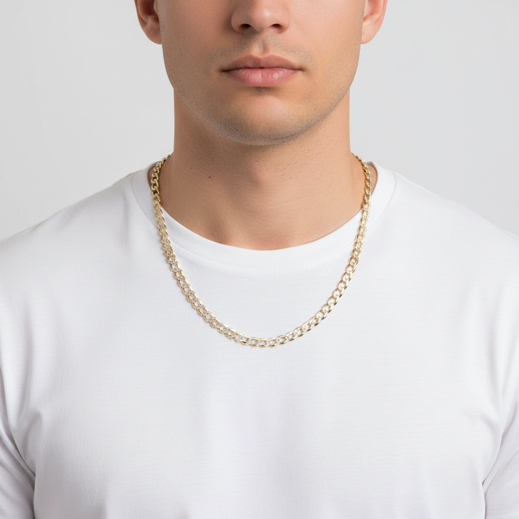 10K Yellow Gold 26" Diamond Cut Curb Chain