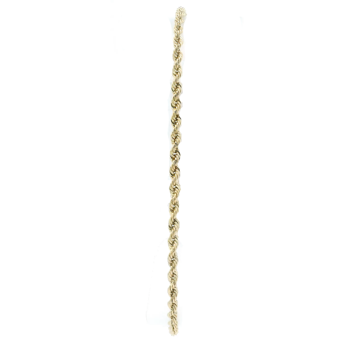 10K Yellow Gold 8" Hollow Rope Bracelet