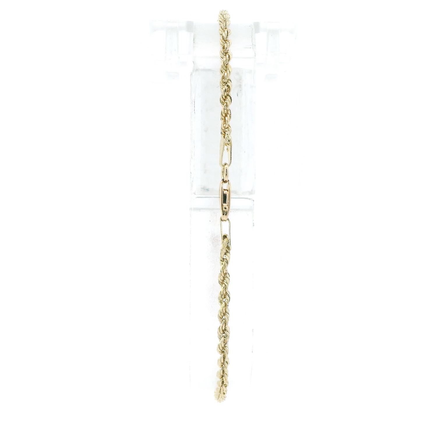 10K Yellow Gold 8" Hollow Rope Bracelet