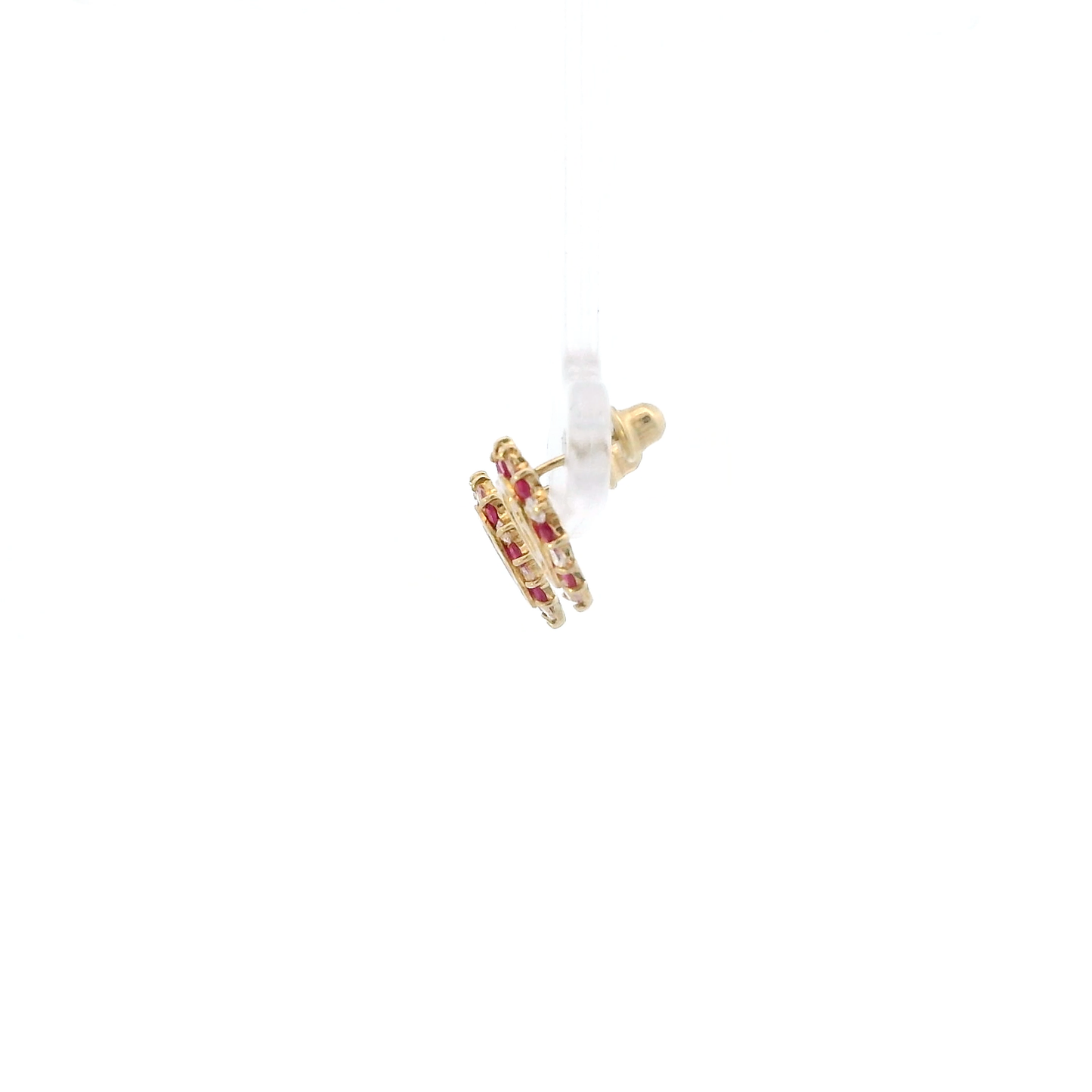 10K Yellow Gold Cz "15" Heart Earrings