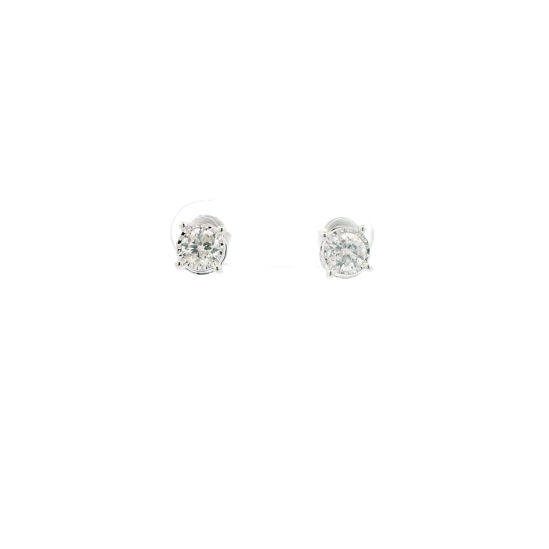 14K White Gold Diamond Earrings
