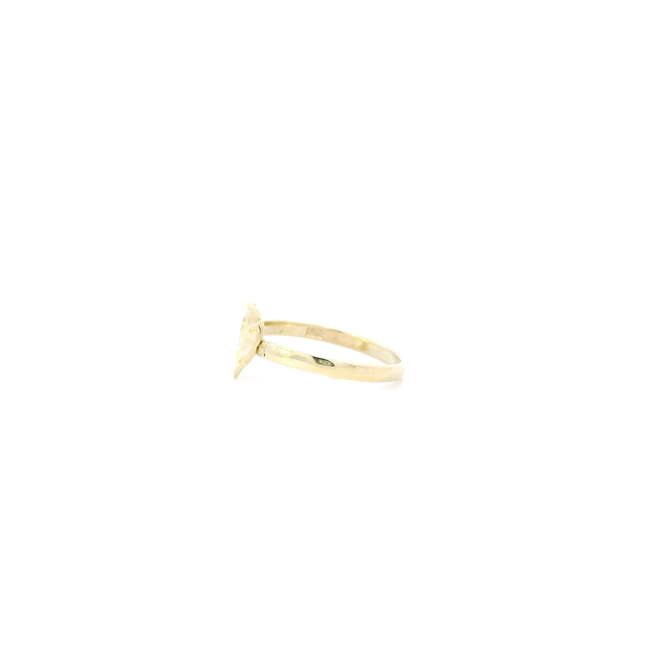 10K Yellow Gold Nugget Heart Womens Ring