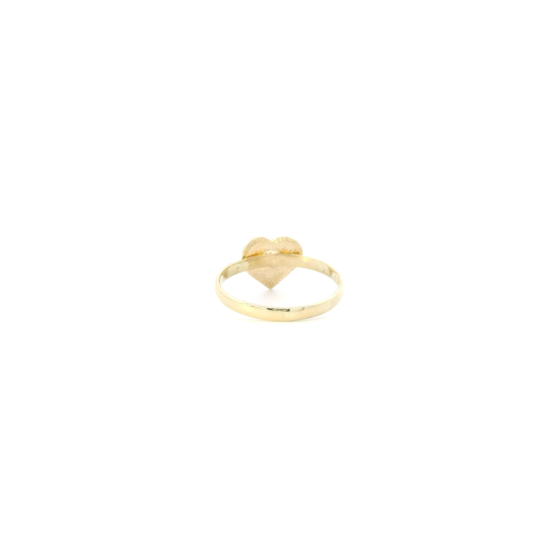 10K Yellow Gold Nugget Heart Womens Ring