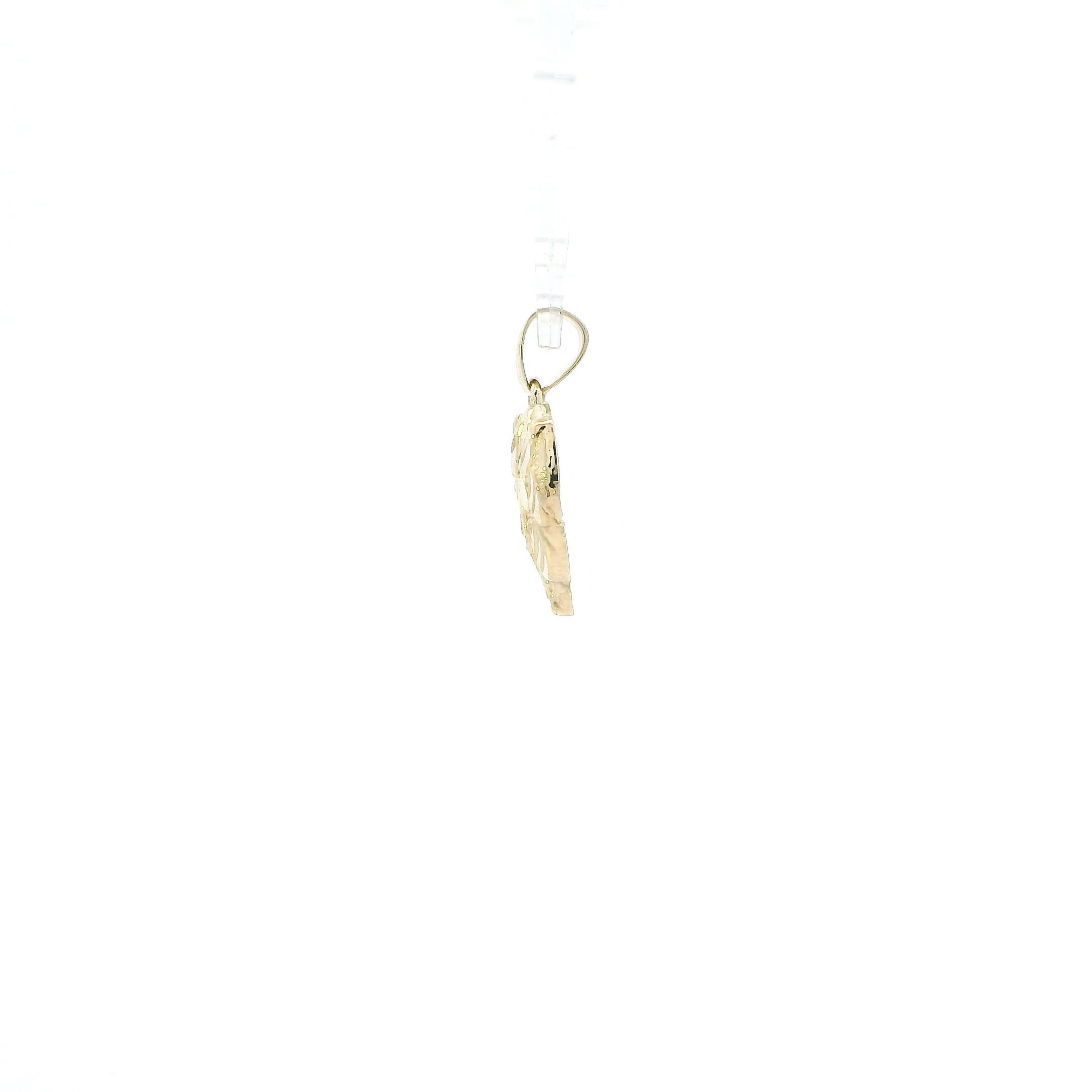 10K Yellow Gold Nugget Heart Pendant