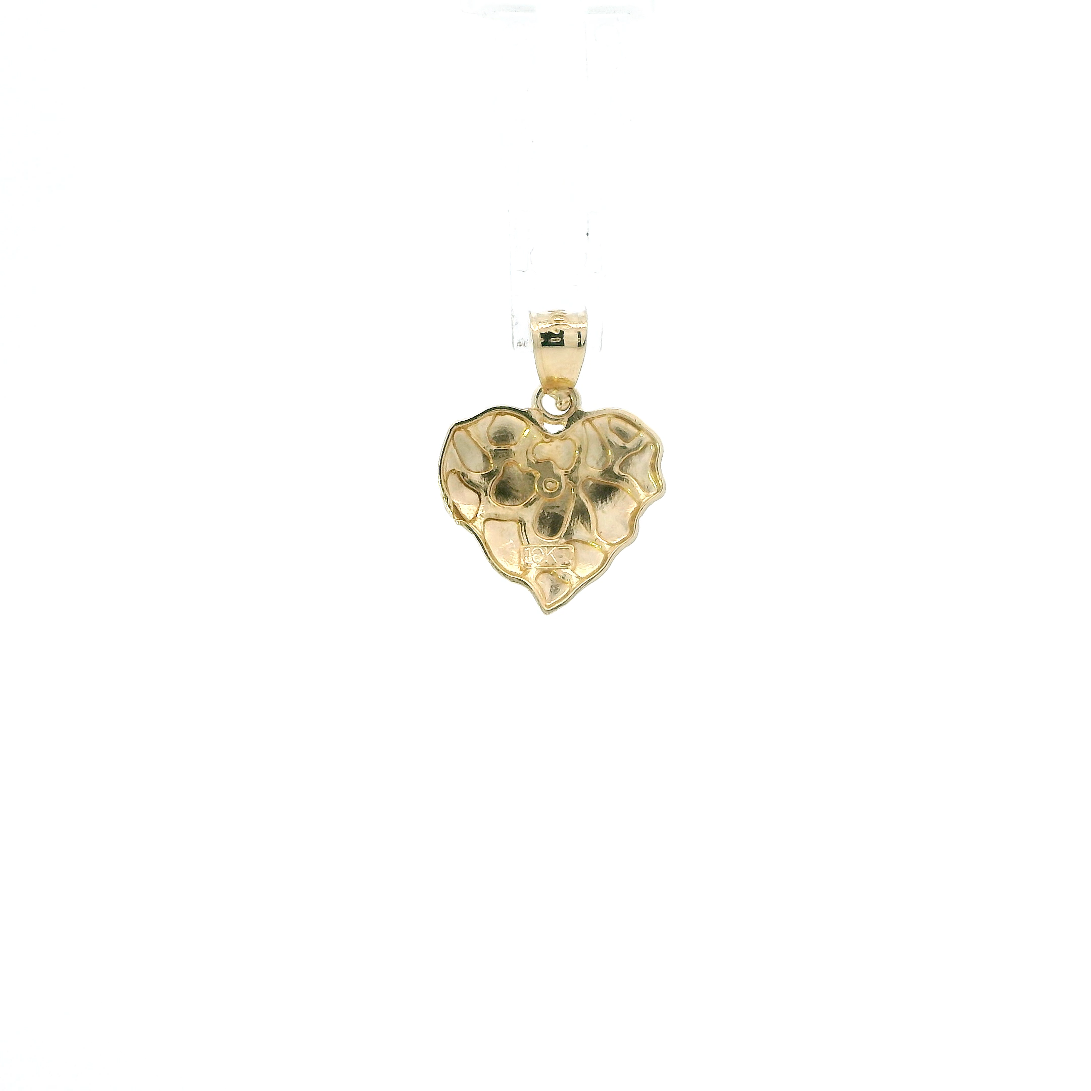 10K Yellow Gold Nugget Heart Pendant