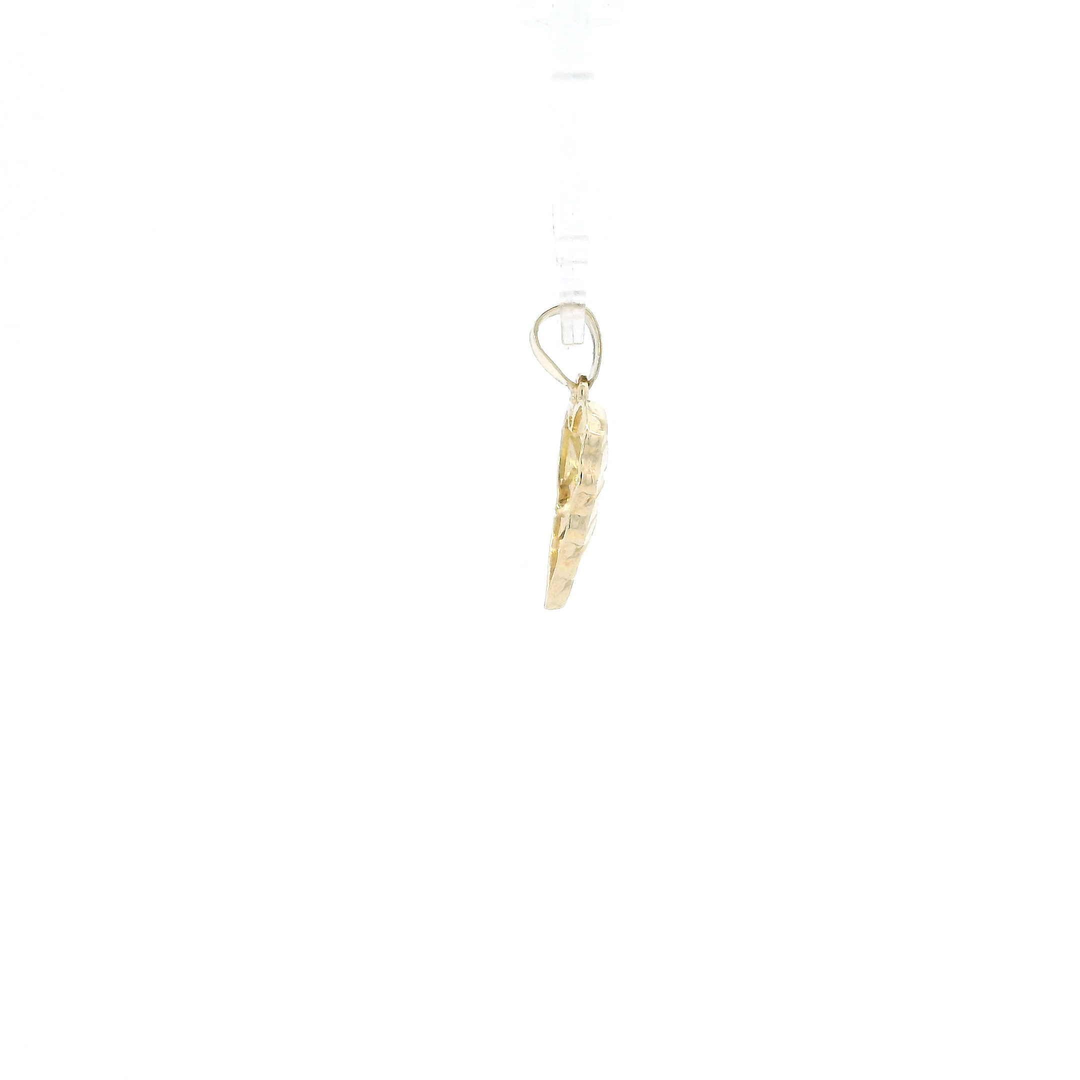 10K Yellow Gold Nugget Heart Pendant