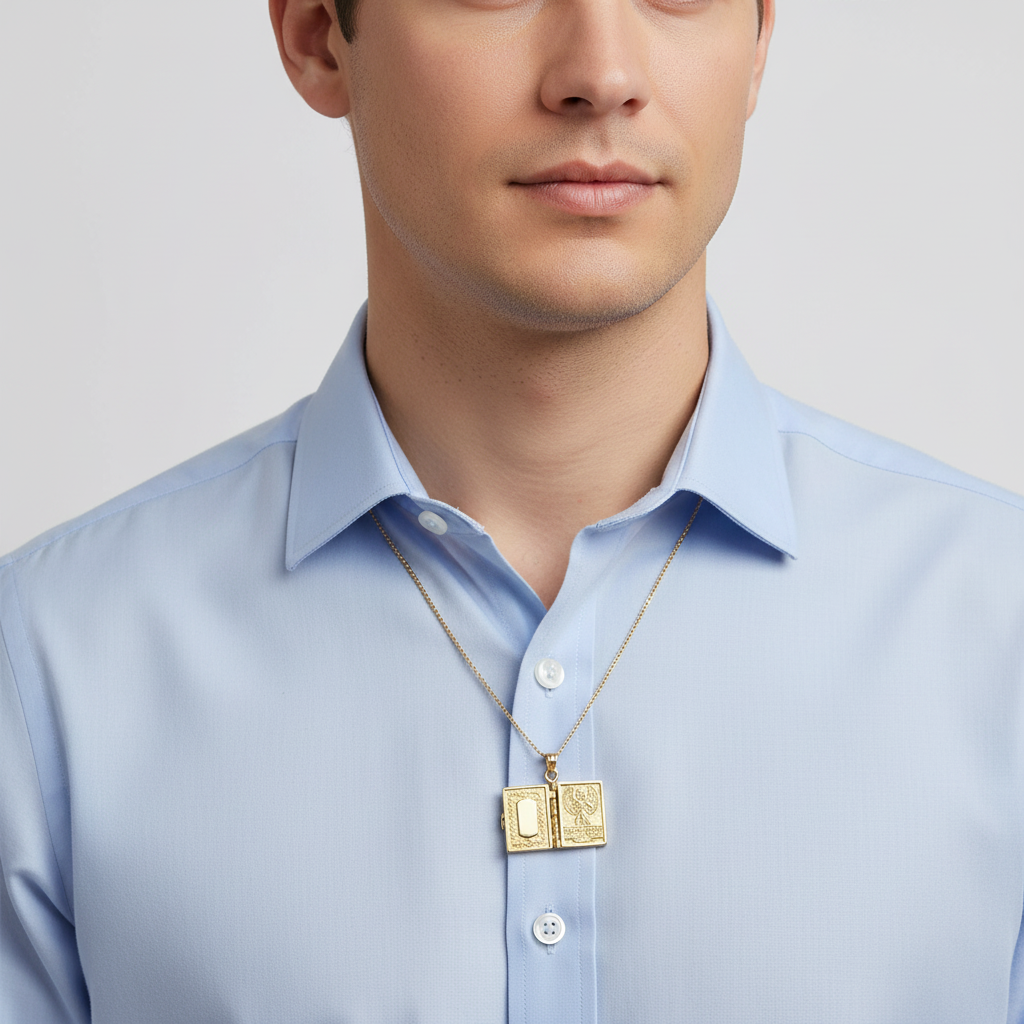 14K Yellow Gold Prayer Book Pendant