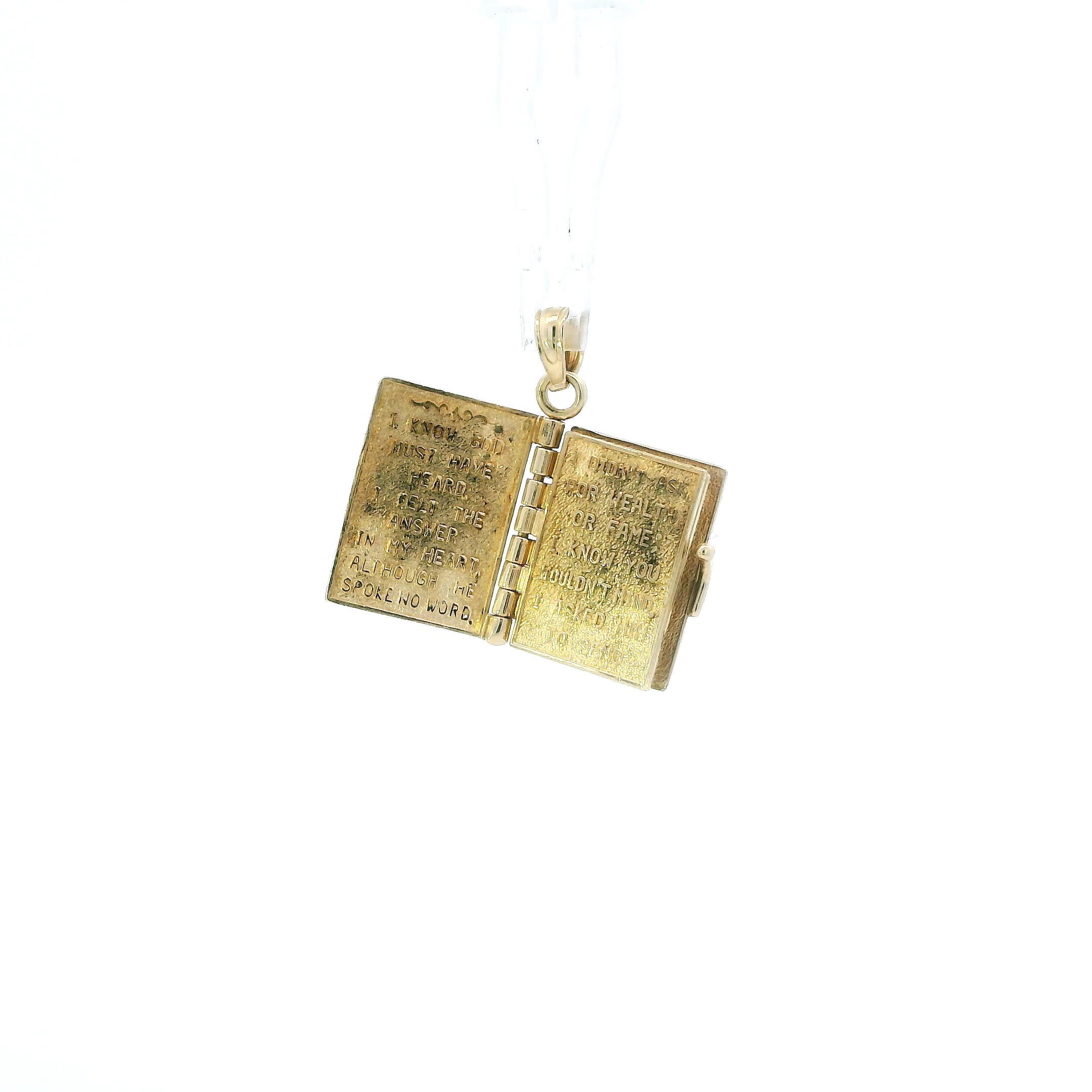 14K Yellow Gold Prayer Book Pendant