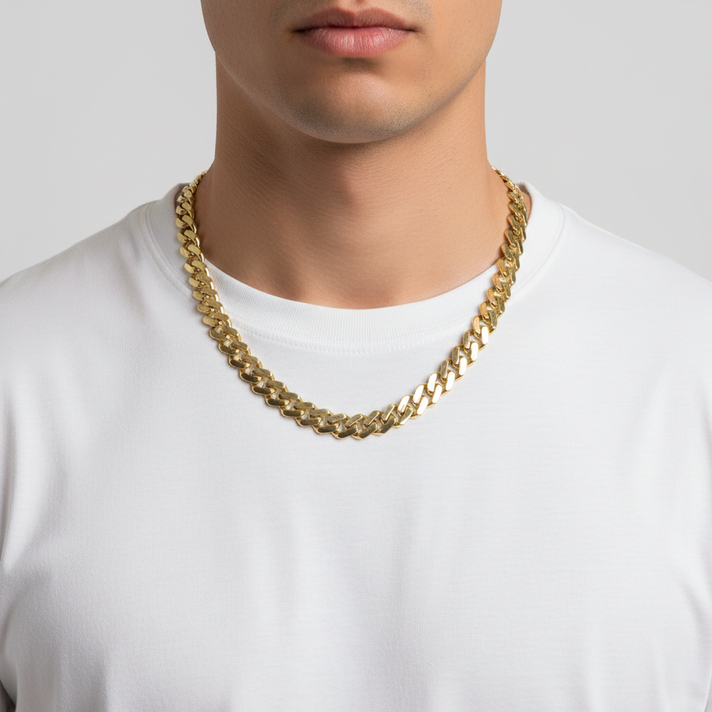 18K Yellow Gold 22" Cuban Monaco Chain