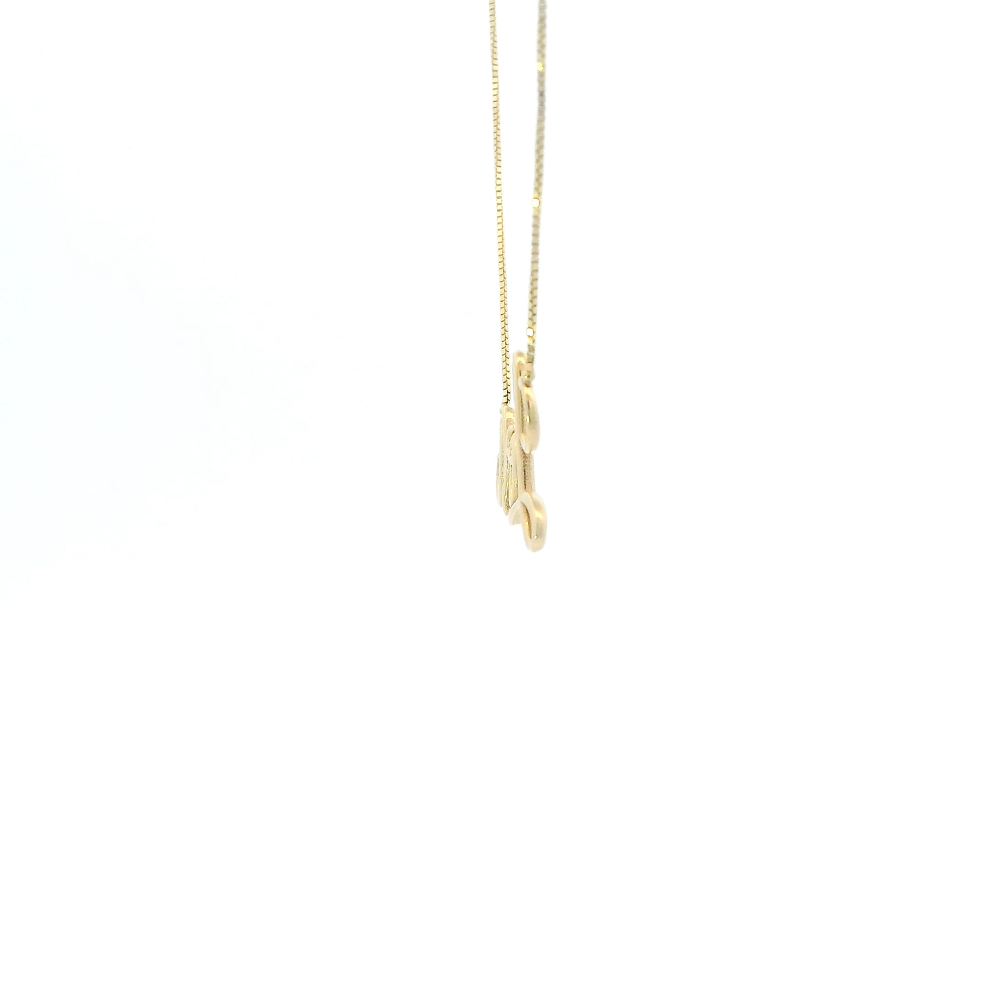 14K Yellow Gold 18" Box Chain "Love" Necklace