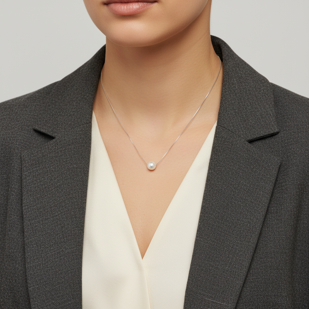 14K Yellow Gold Pearl Pendant & 17