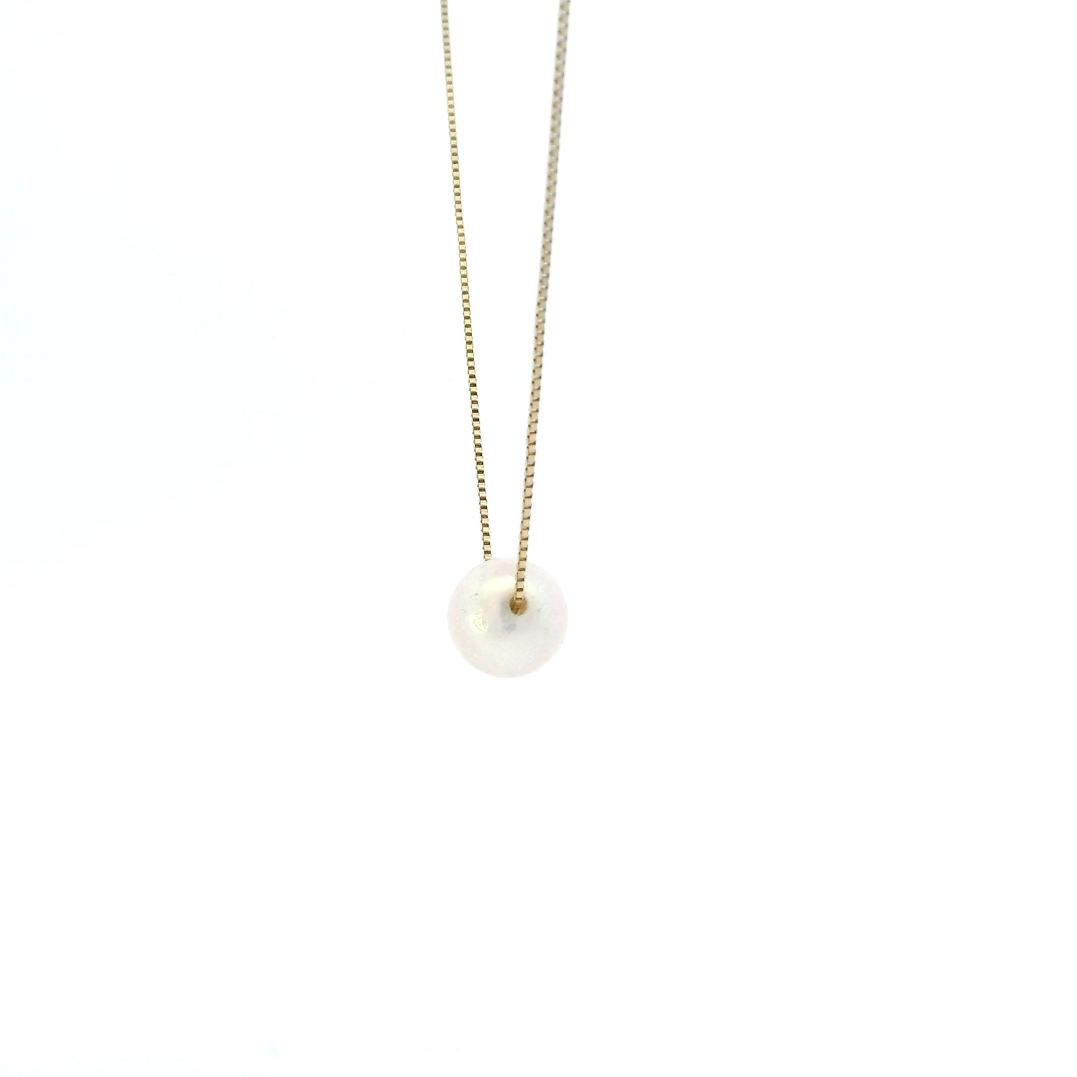 14K Yellow Gold Pearl Pendant & 17