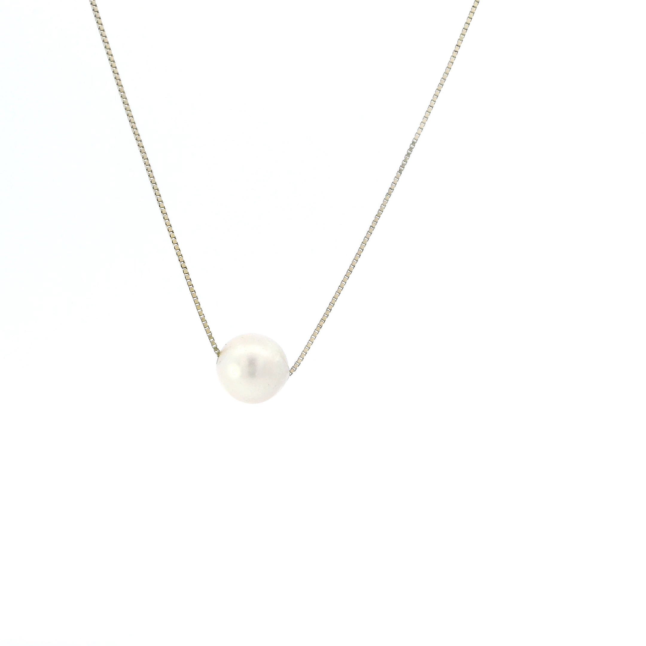 14K Yellow Gold Pearl Pendant & 17