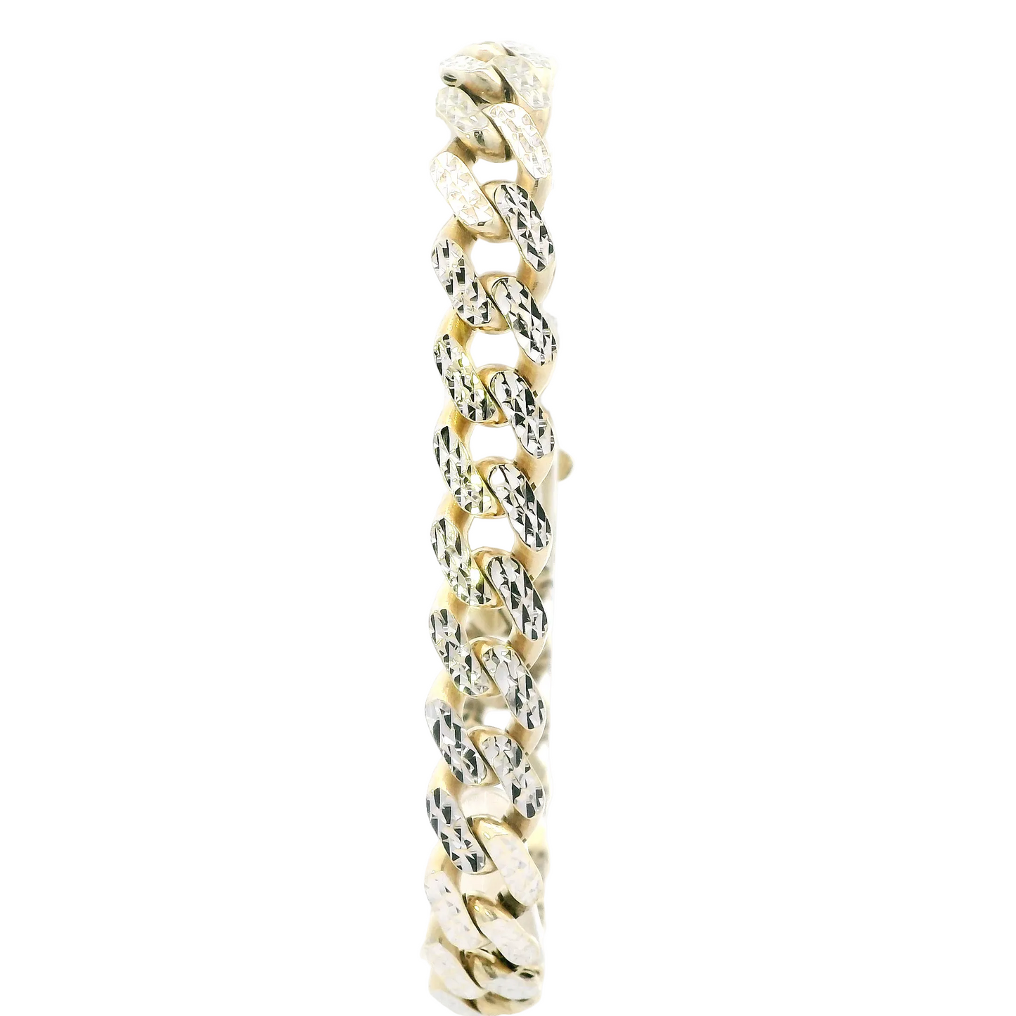 10K Yellow & White Gold 8.75" Monaco Cuban Bracelet