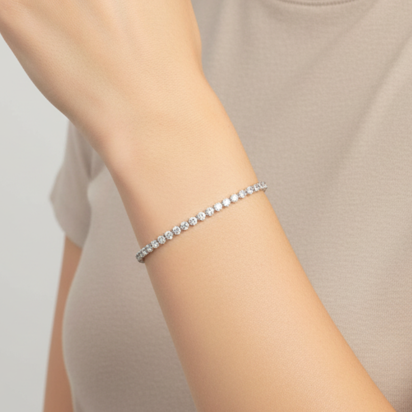 14K White Gold 7" Diamond Tennis Bracelet - 1.70ct