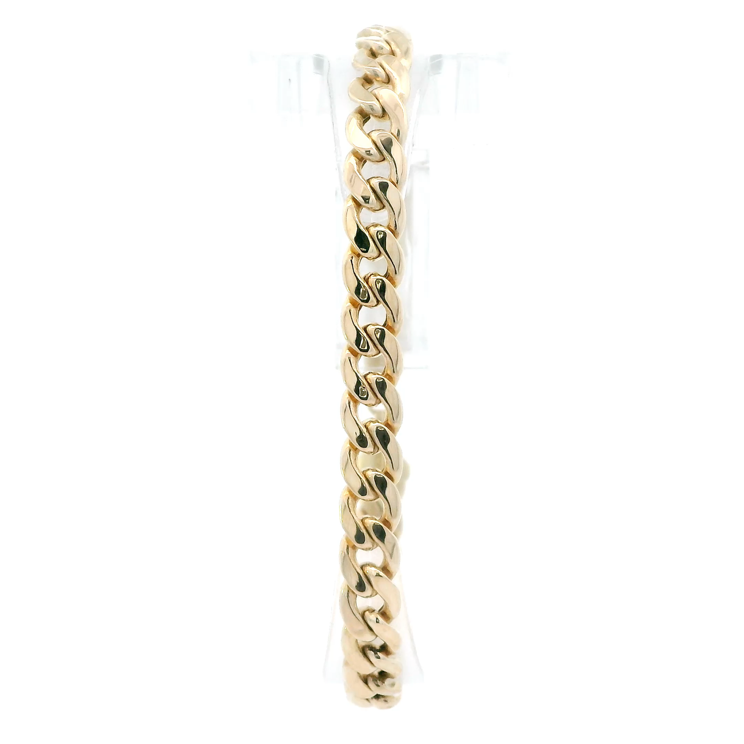 10K Yellow Gold 8" Hollow Cuban Bracelet