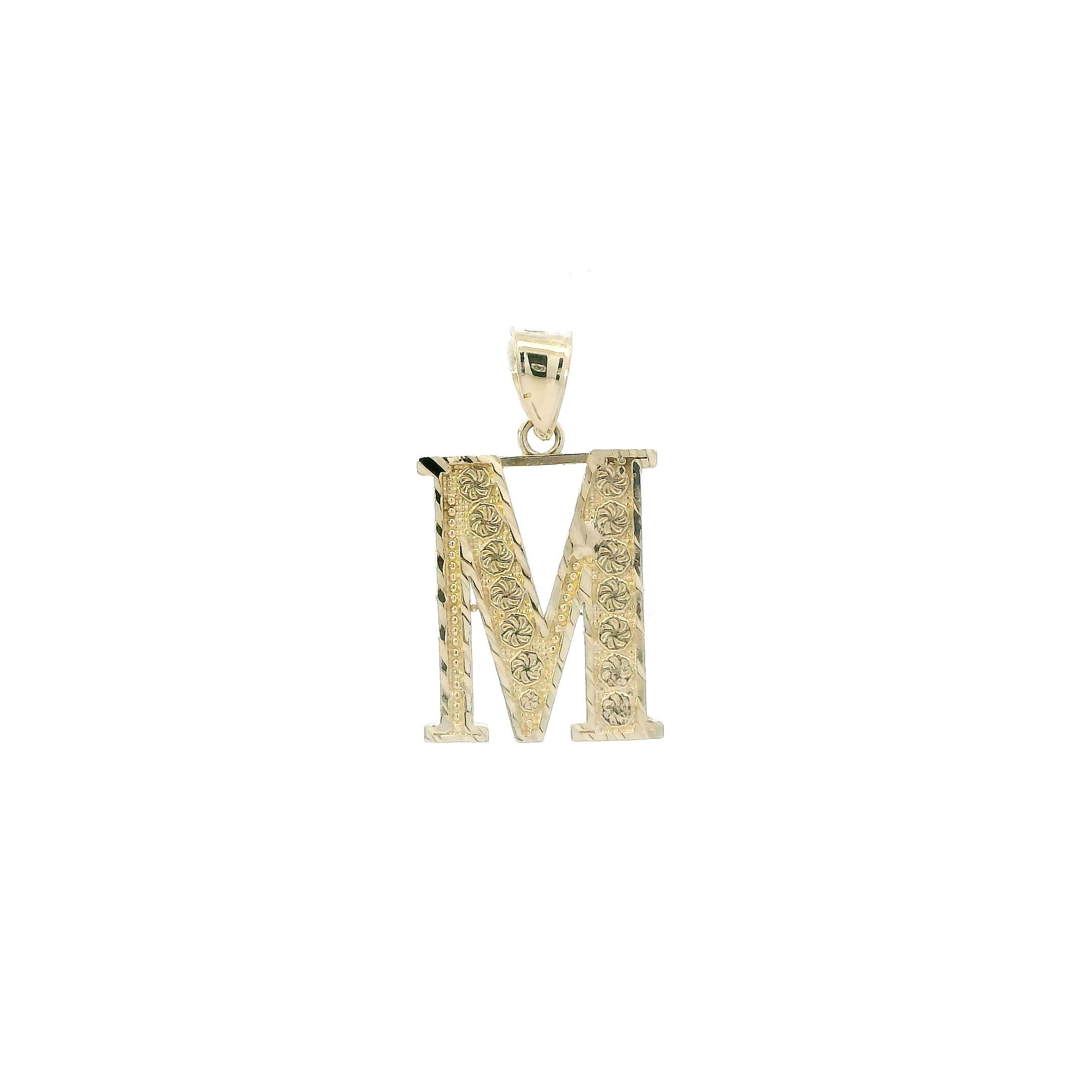 10K Yellow Gold Diamond Cut Letter 