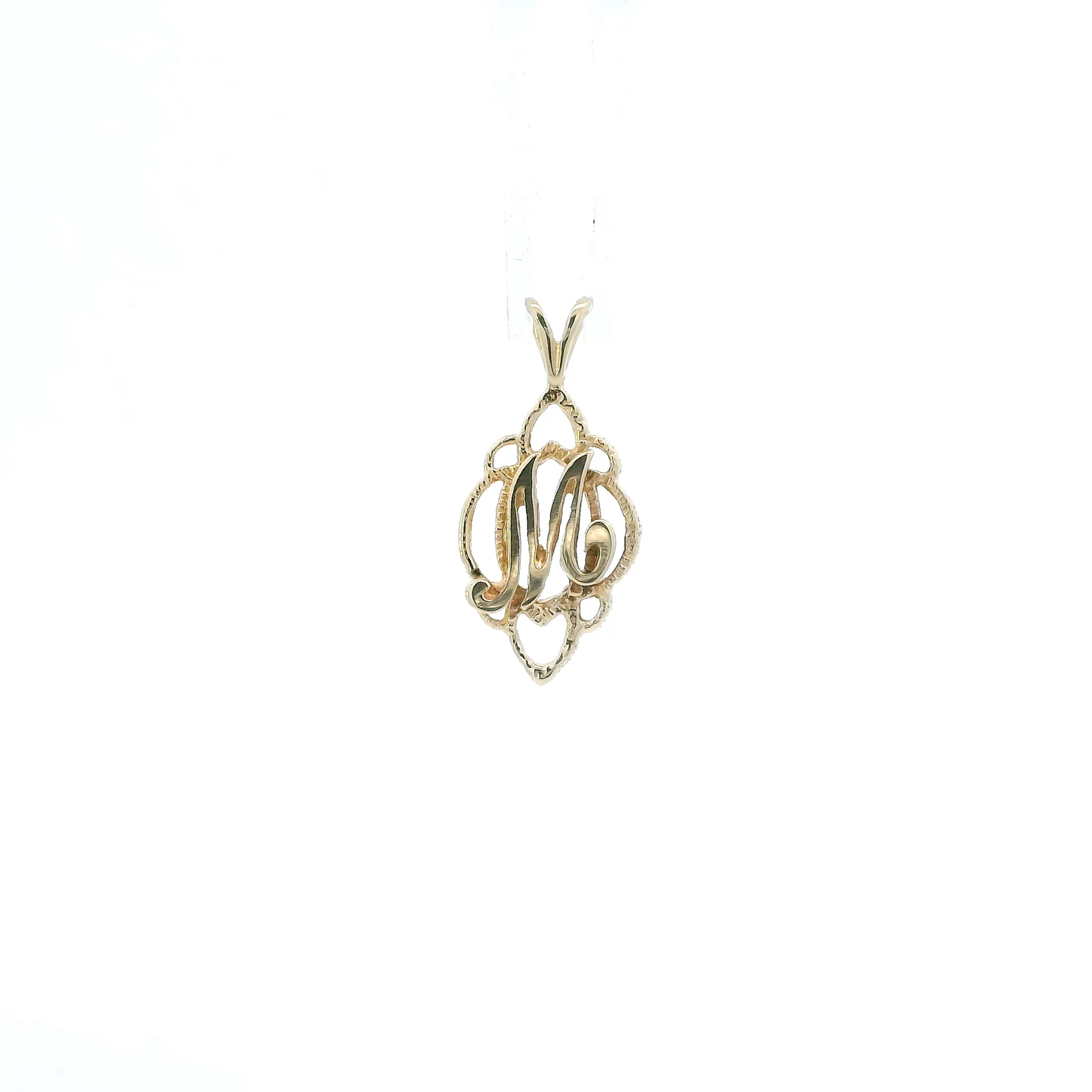 10K Yellow Gold Letter "M" Pendant