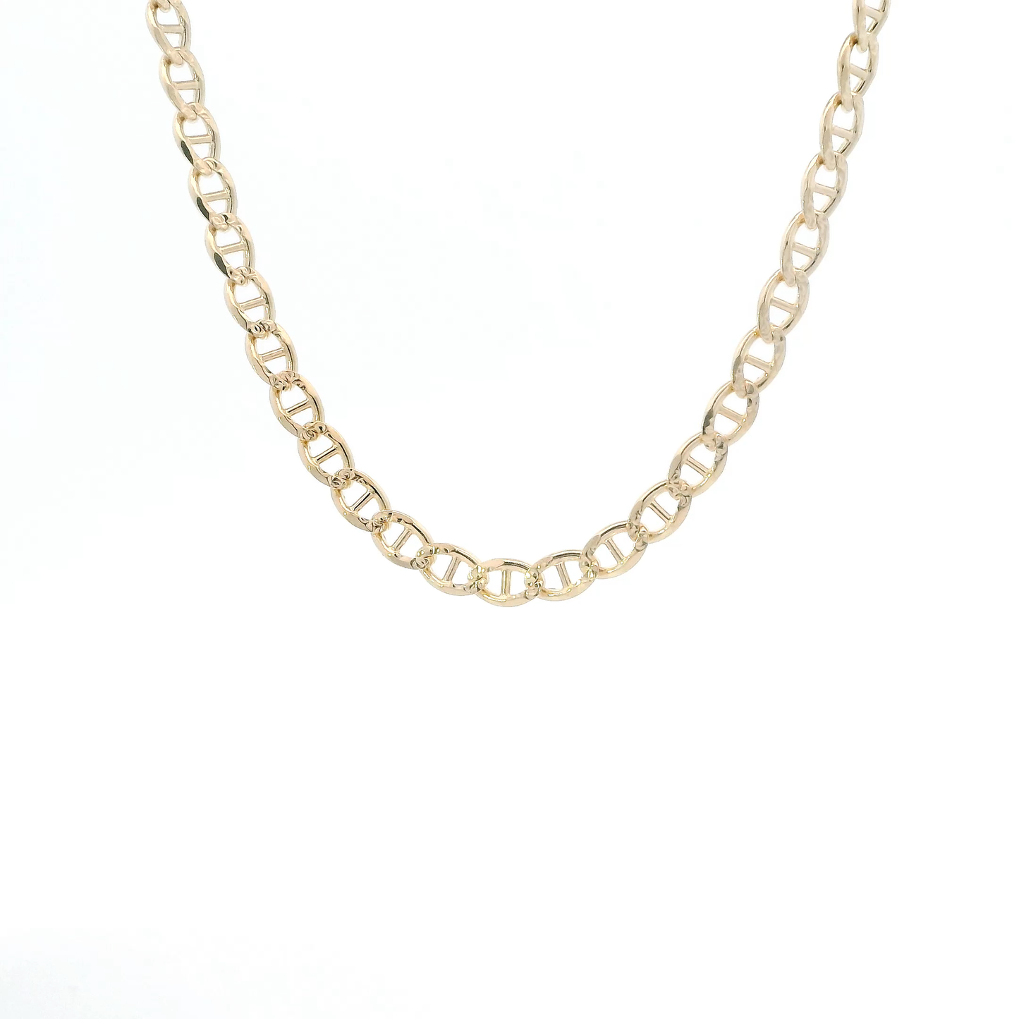 14K Yellow Gold 22.5" Diamond Cut Mariner Chain