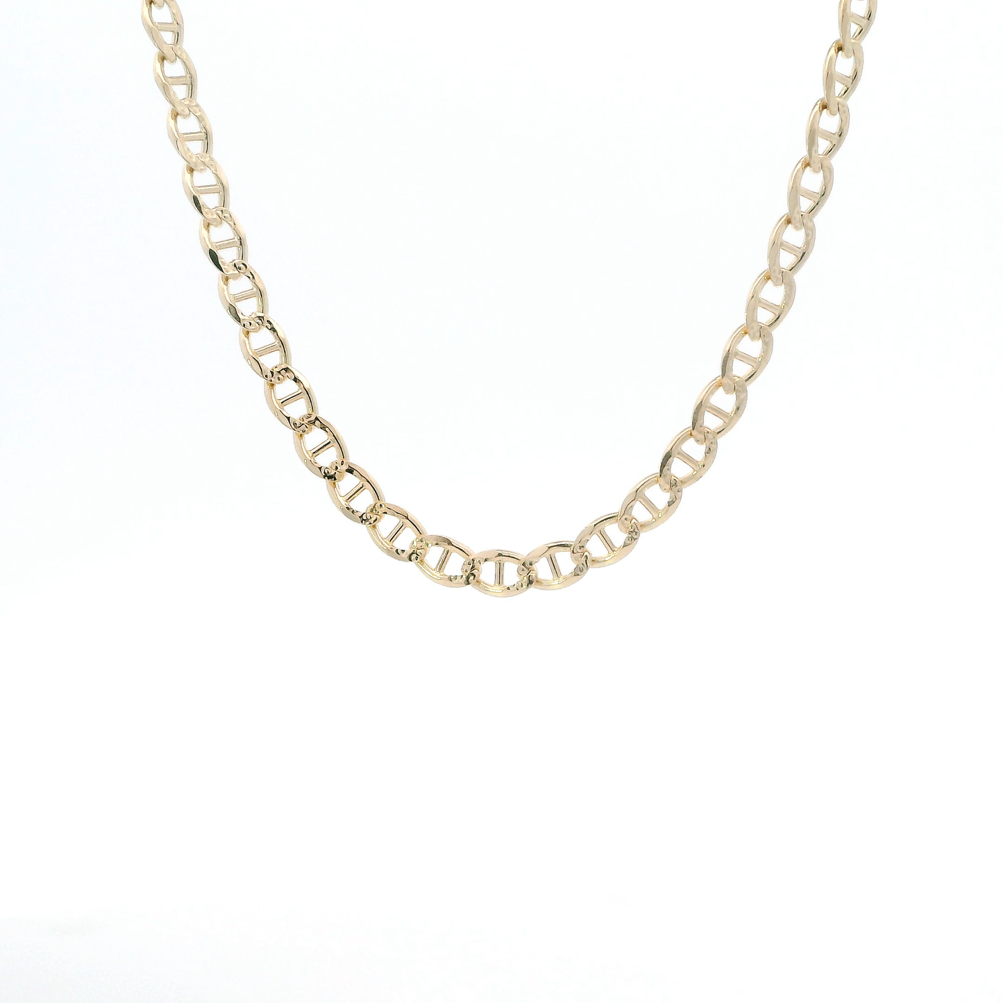 14K Yellow Gold 22.5" Diamond Cut Mariner Chain