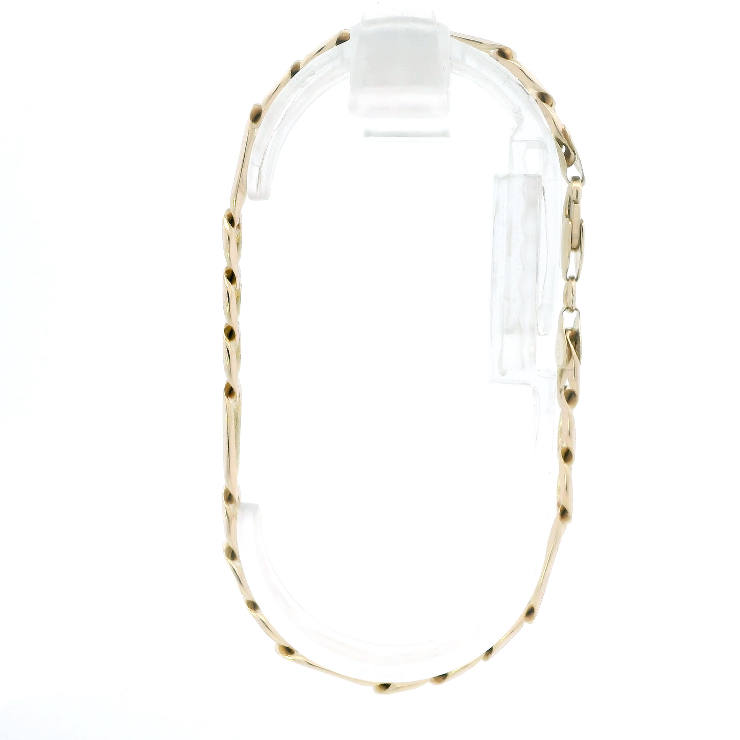14K Yellow Gold 8.5" Diamond Cut Figaro Bracelet