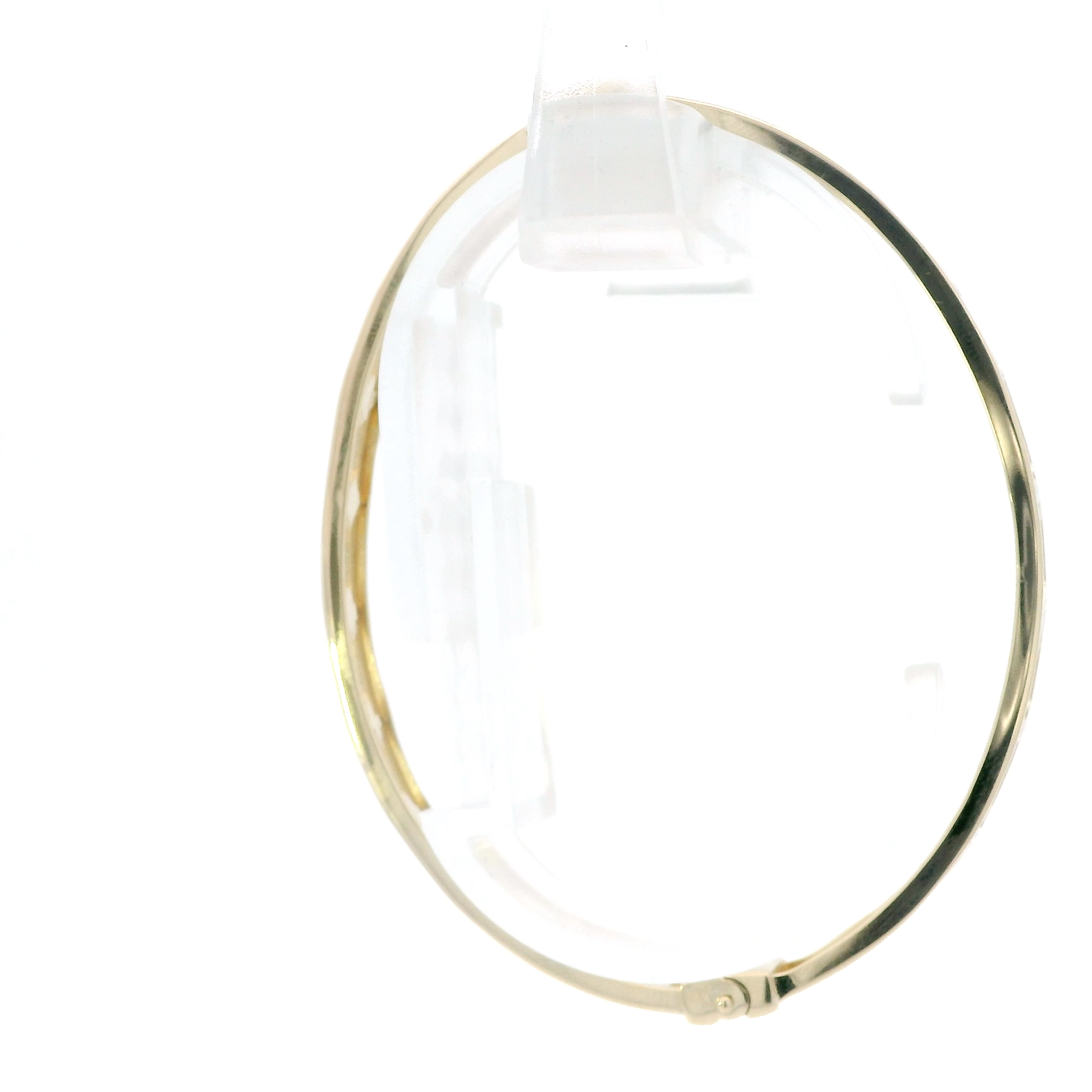 14K Yellow Gold Floral Multi Color Enamel Bangle Bracelet