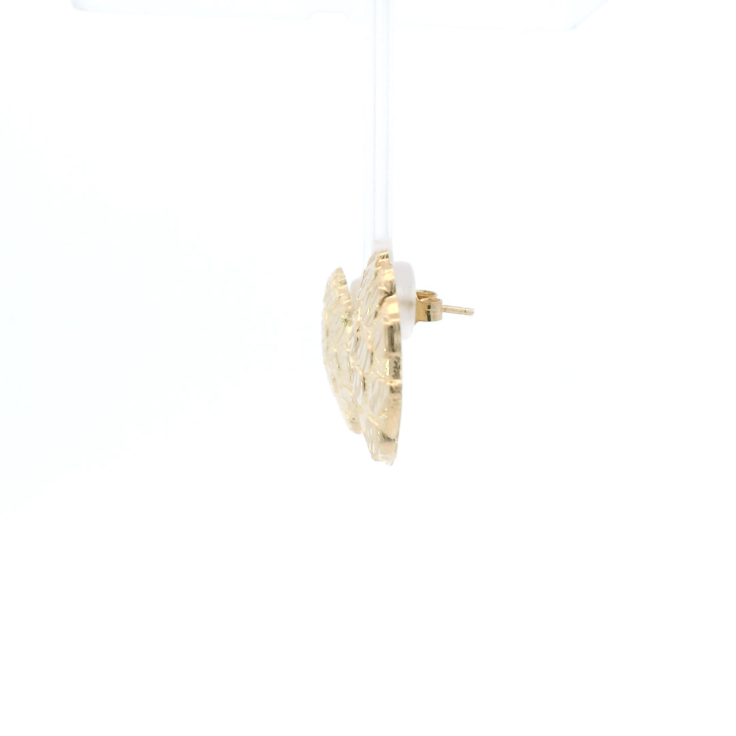10K Yellow Gold Round Nugget Stud Earrings