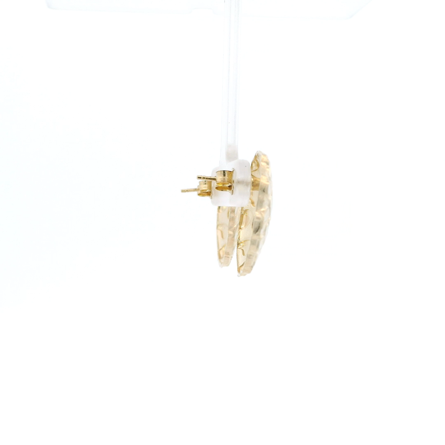 10K Yellow Gold Round Nugget Stud Earrings