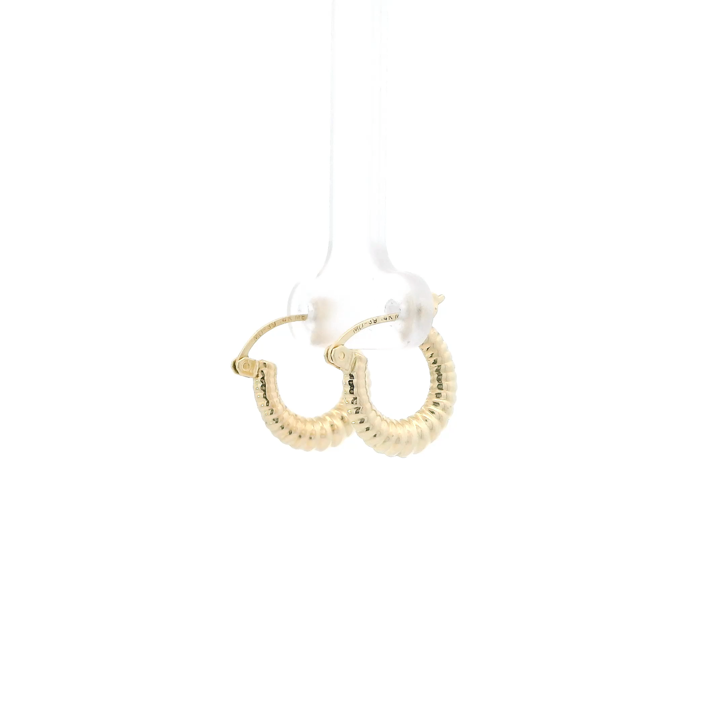 14K Yellow Gold Scalloped Hoop Earrings