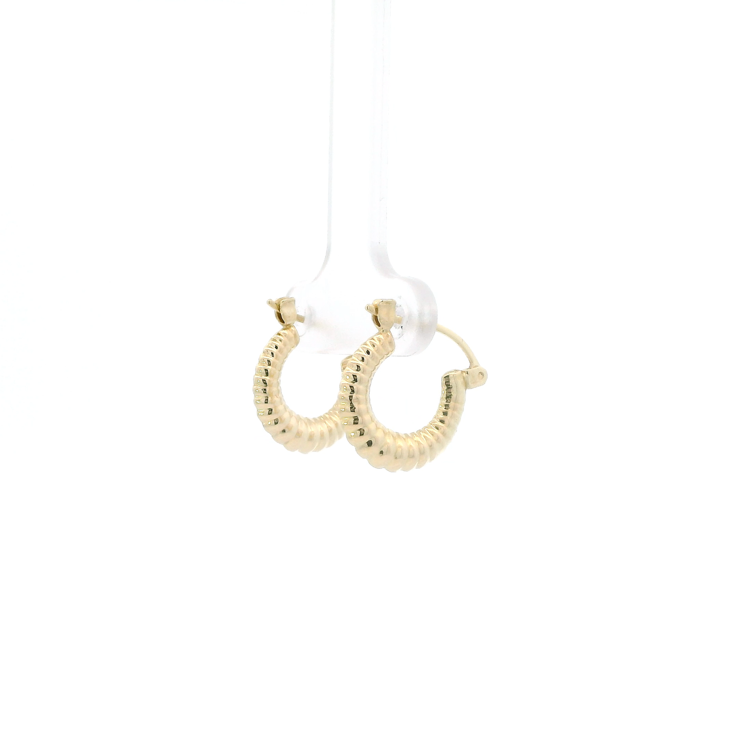 14K Yellow Gold Scalloped Hoop Earrings