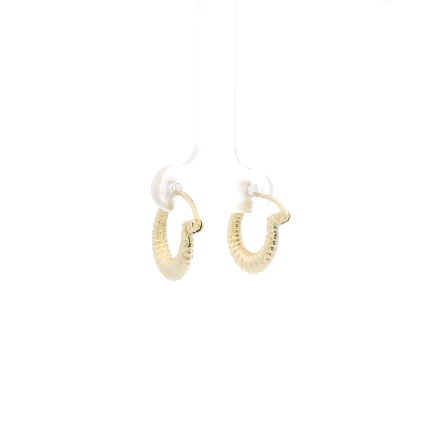 14K Yellow Gold Scalloped Hoop Earrings