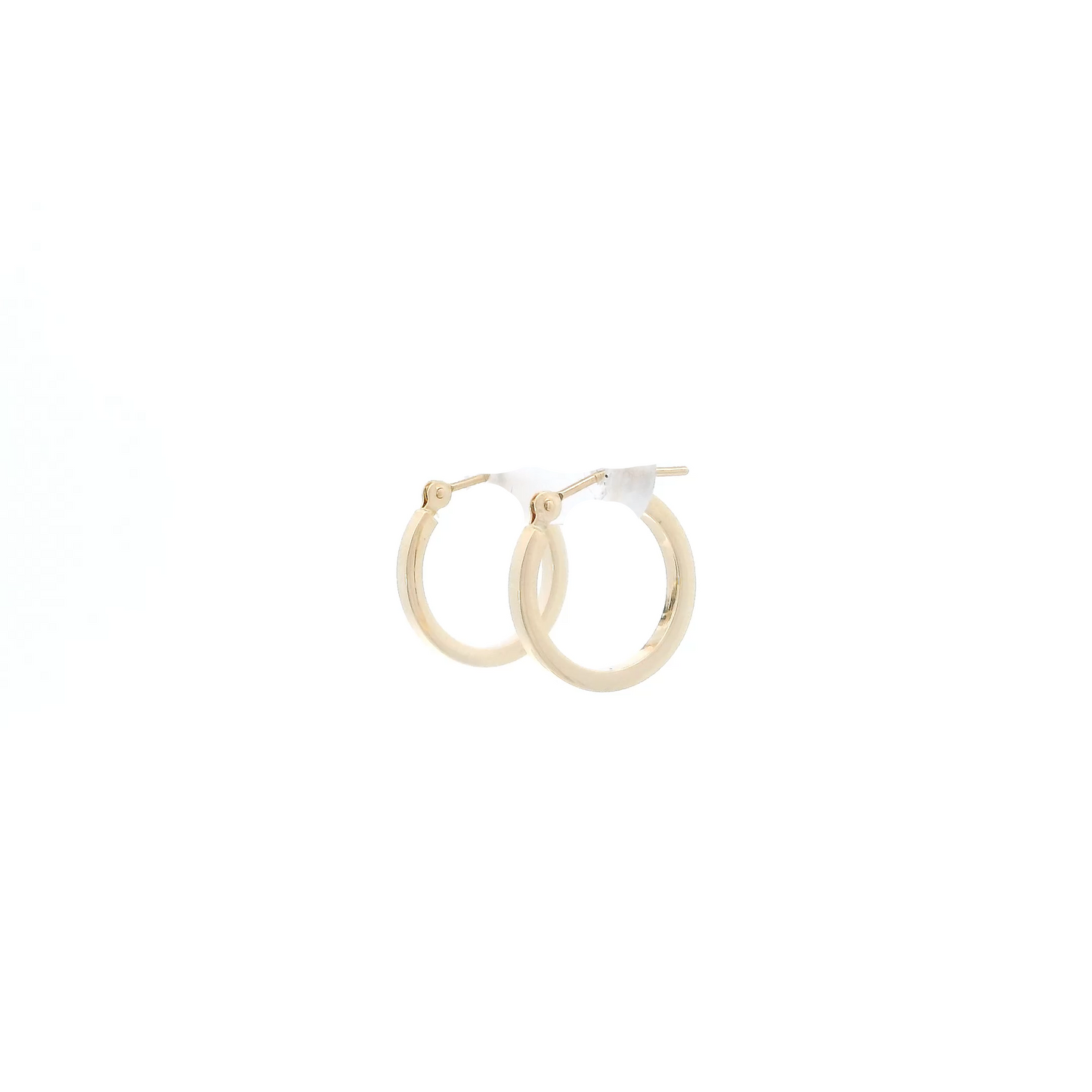 14K Yellow Gold Squared Tube Hoop Earrings