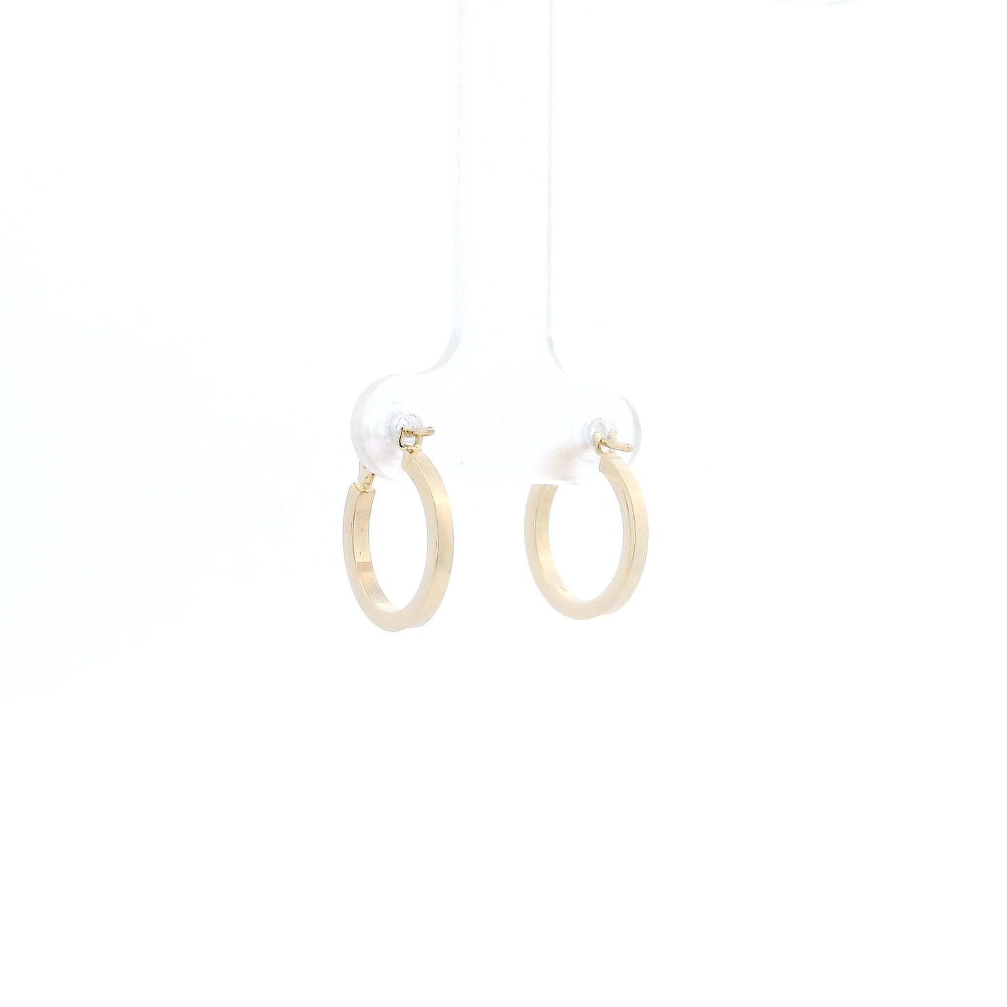 14K Yellow Gold Squared Tube Hoop Earrings