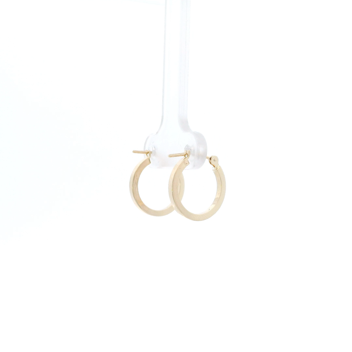 14K Yellow Gold Squared Tube Hoop Earrings