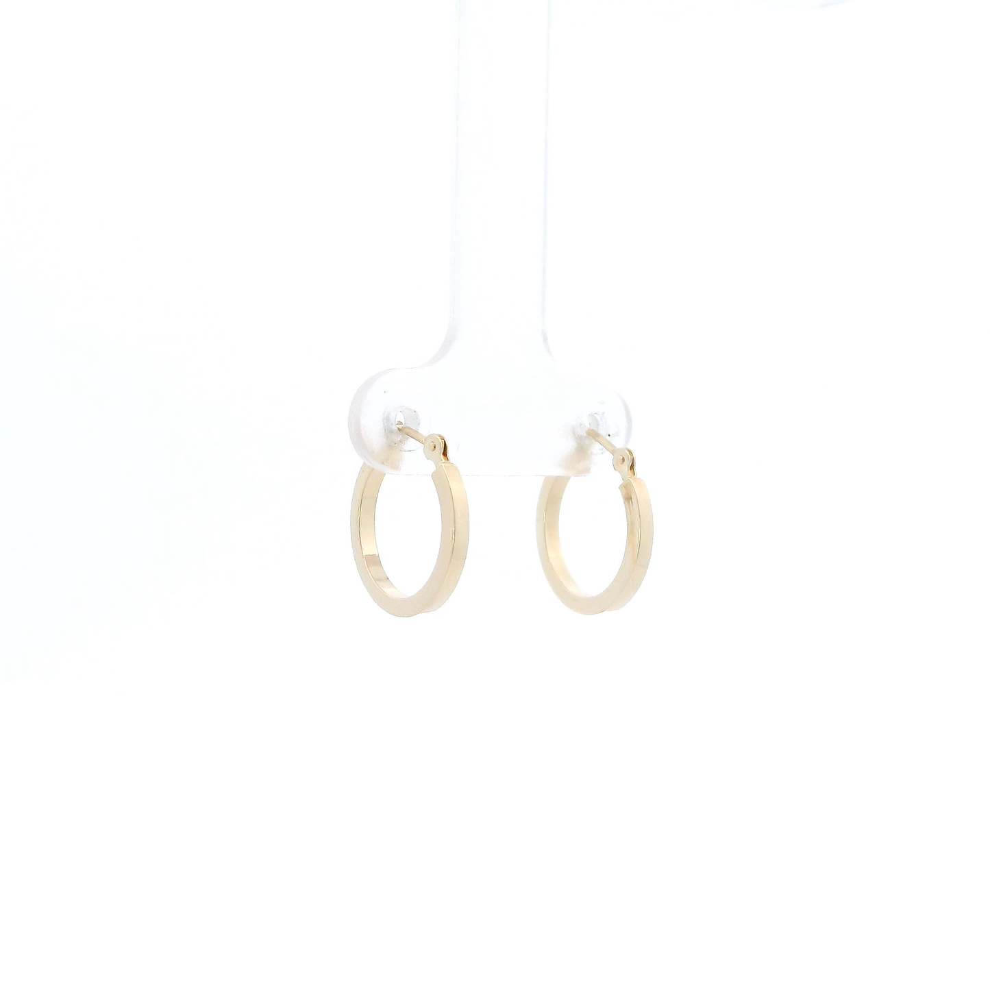 14K Yellow Gold Squared Tube Hoop Earrings