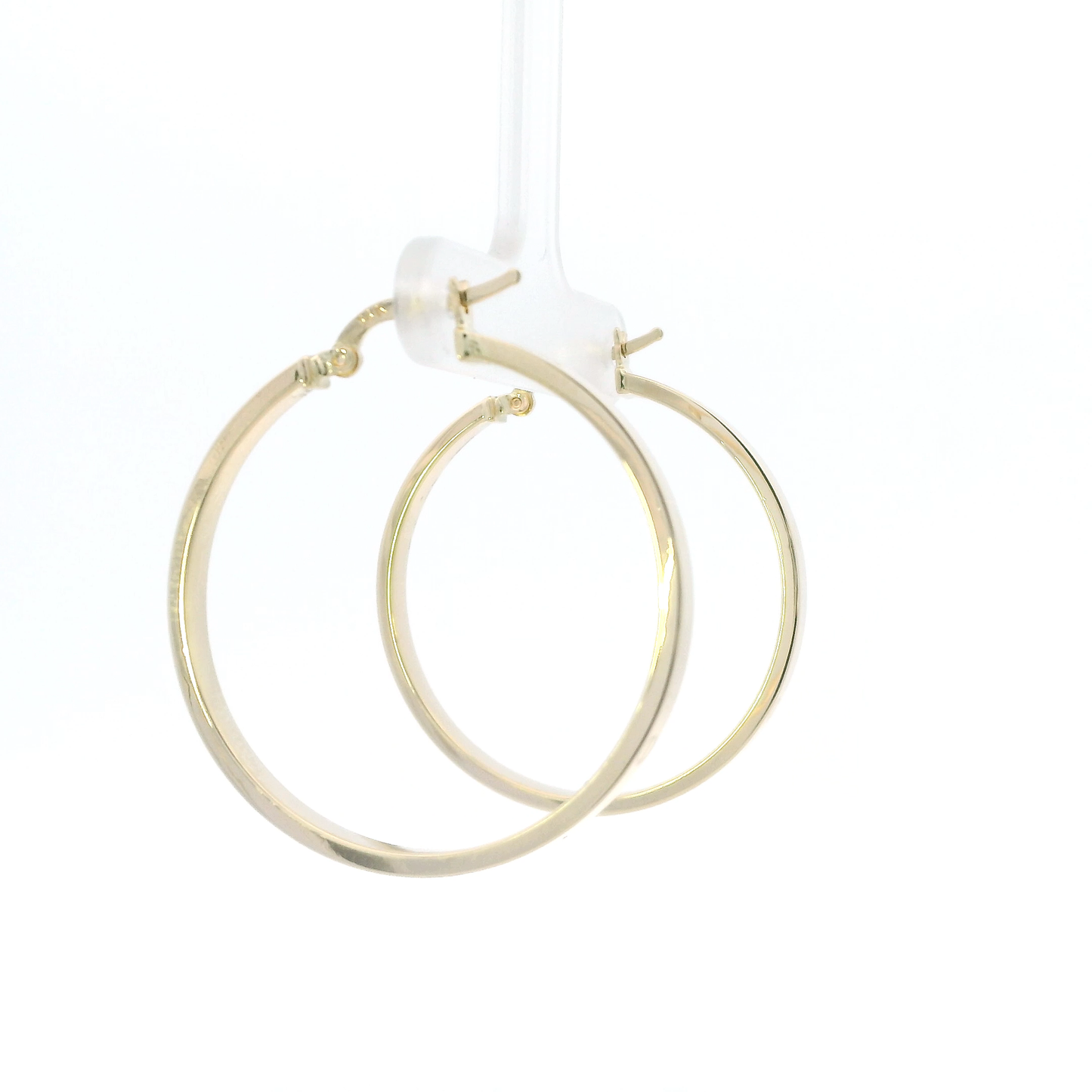 14K Yellow Screwdriver Design Hoop Earrings