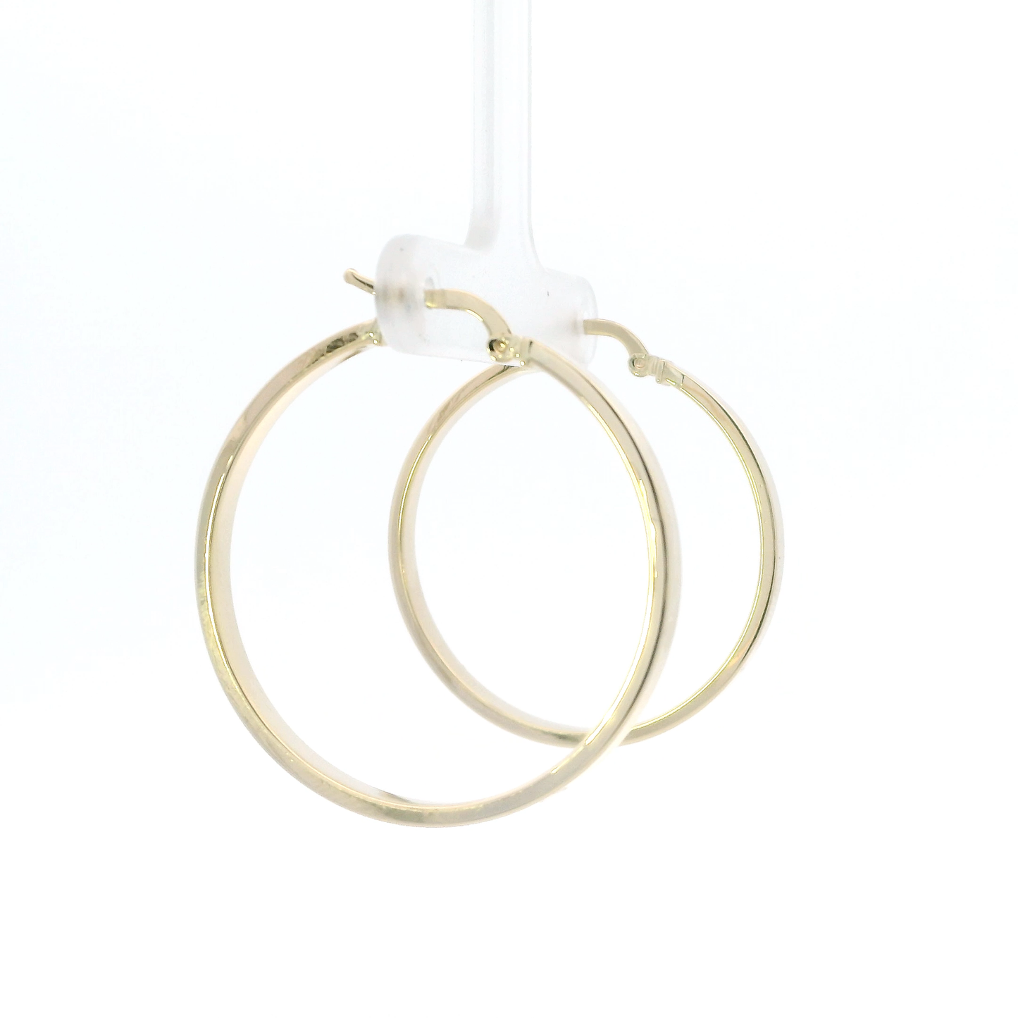 14K Yellow Screwdriver Design Hoop Earrings