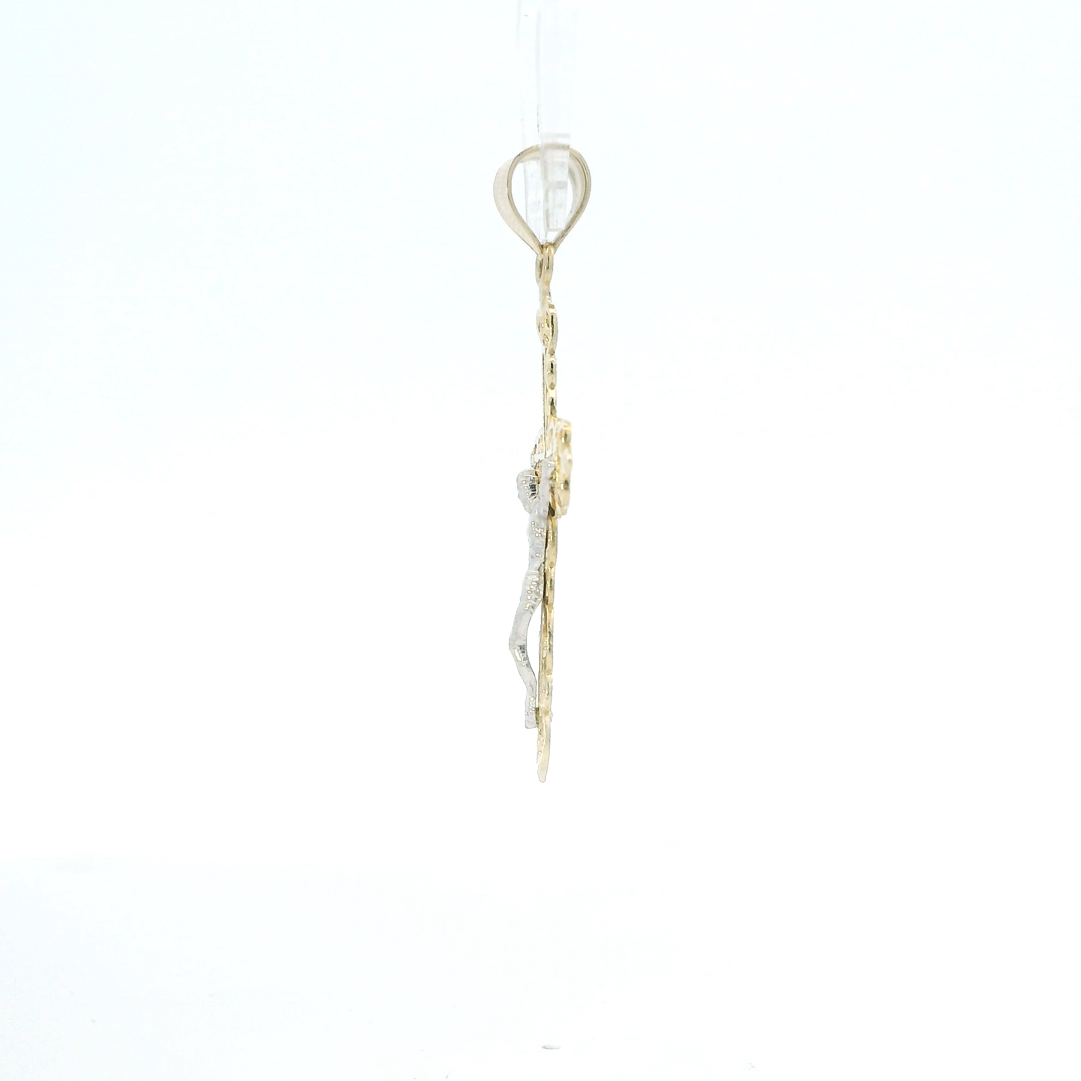 14K Yellow & White Gold Religious Crucifix Pendant