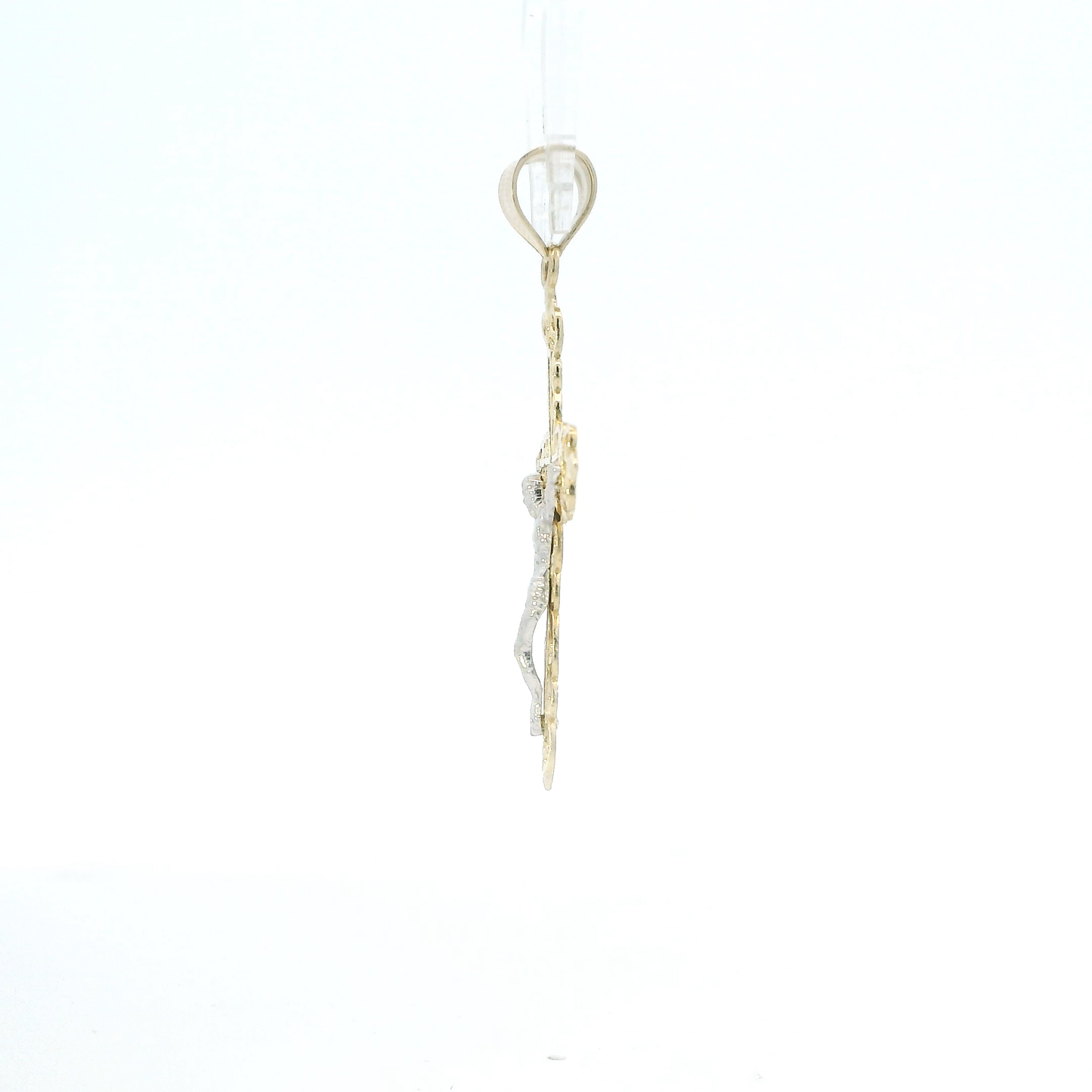 14K Yellow & White Gold Religious Crucifix Pendant